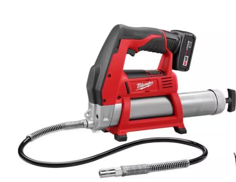 Milwaukee 2446-21XC M12 Cordless Lithium-Ion Grease Gun - Heavy Duty Automotive & Industrial Greasing Tool for Trucks, Tractors, and Machinery Maintenance