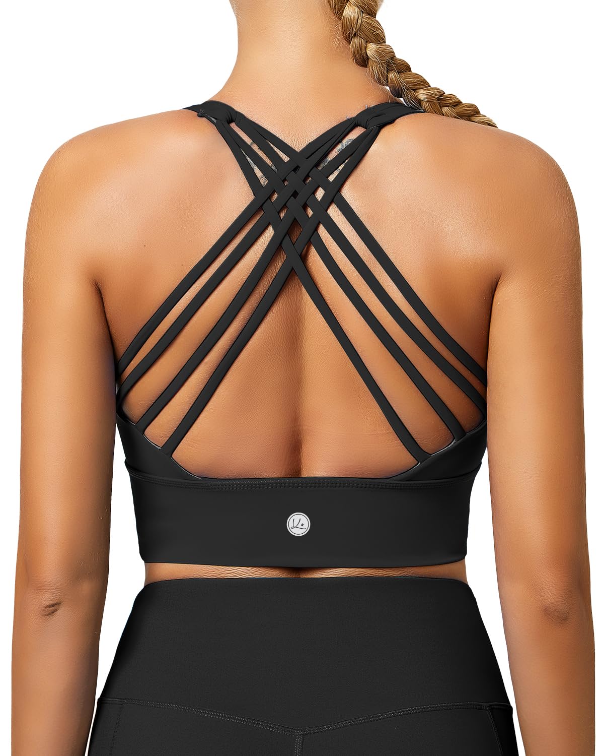QUEENIEKE Women's Medium Support Sports Bras - Padded Cross Back Strappy Yoga Bra for Running, Gym & Workouts | Comfortable & Breathable Activewear