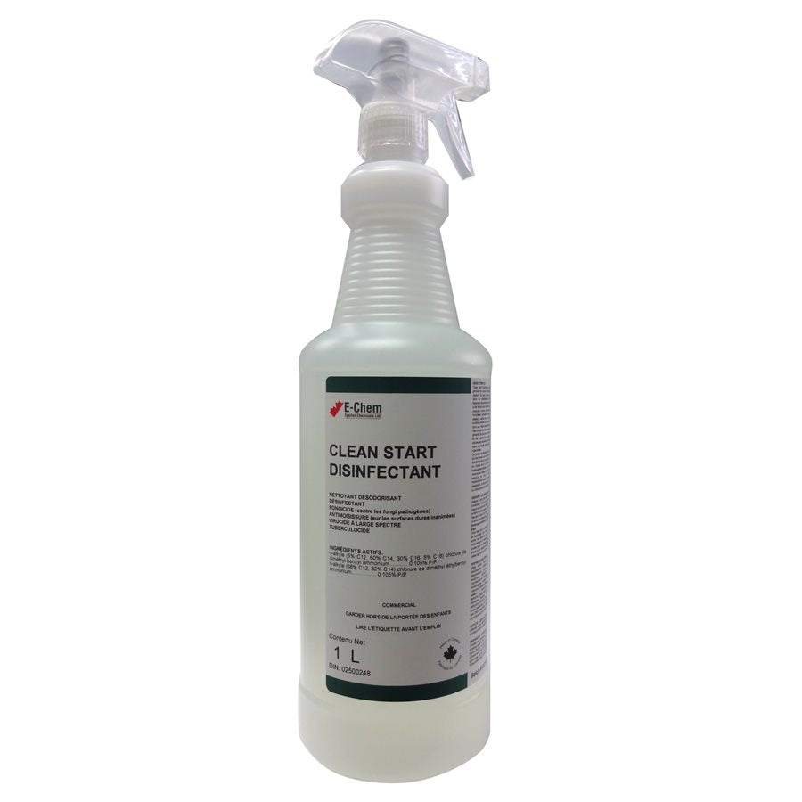 E CHEM Clean Start Disinfectant Spray - 1 Litre Bottle | Kills 99.9% Germs & Bacteria | Ideal for Home, Office & Gym Sanitizing