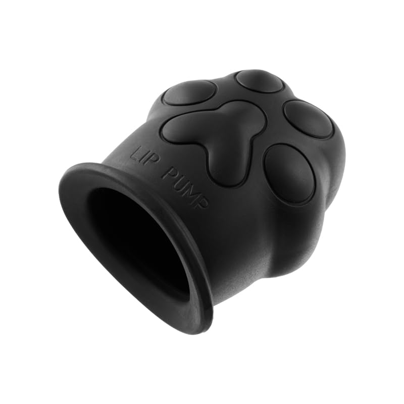 Natural Lip Plumper Tool - Cute Silicone Cat Paw Lip Enhancer for Fuller, Sexy Lips | Quick & Safe Lip Plumping Device | Perfect for Makeup, Beauty Routine & Self Care (Black)