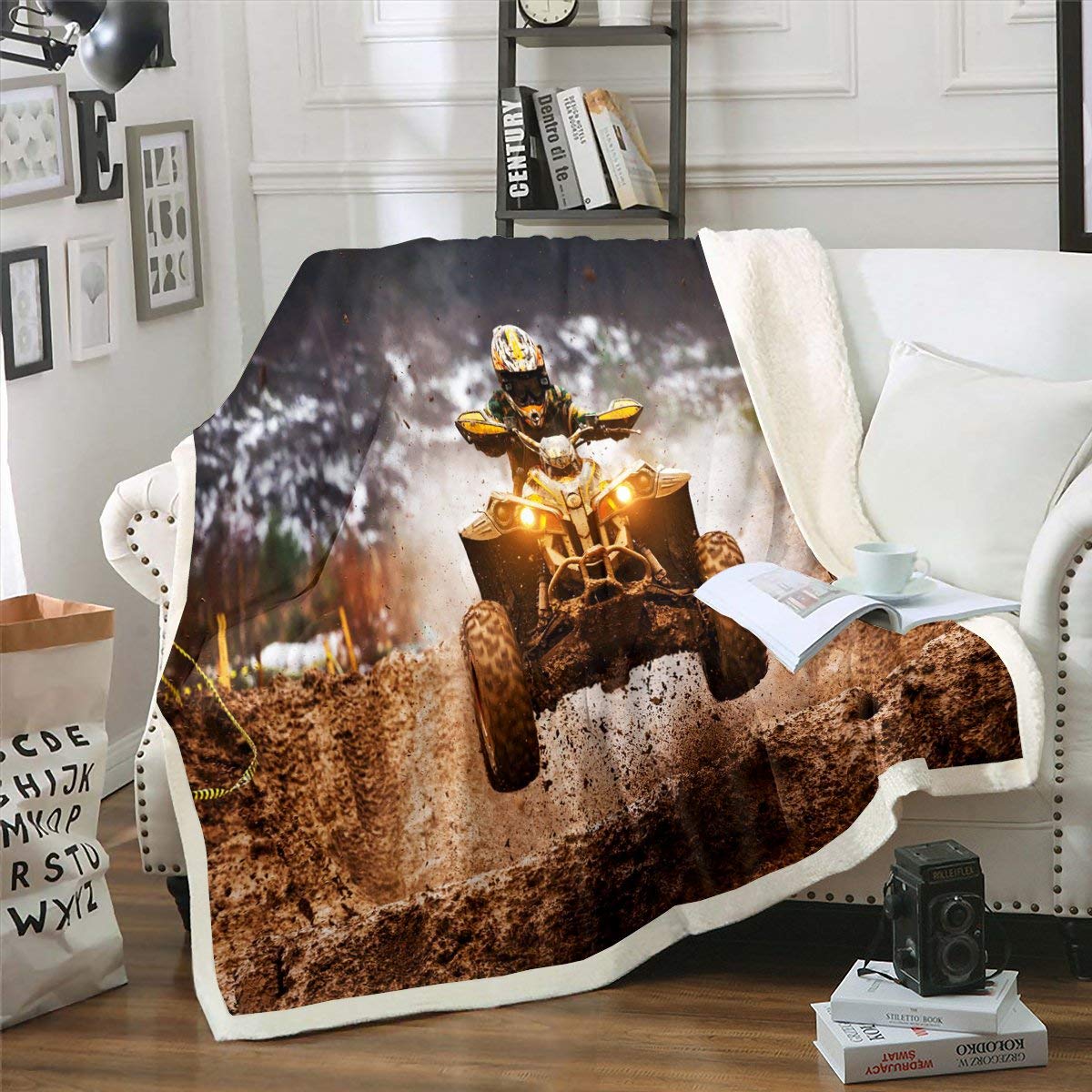 Erosebridal Boys Motorcycle Sherpa Fleece Blanket 30