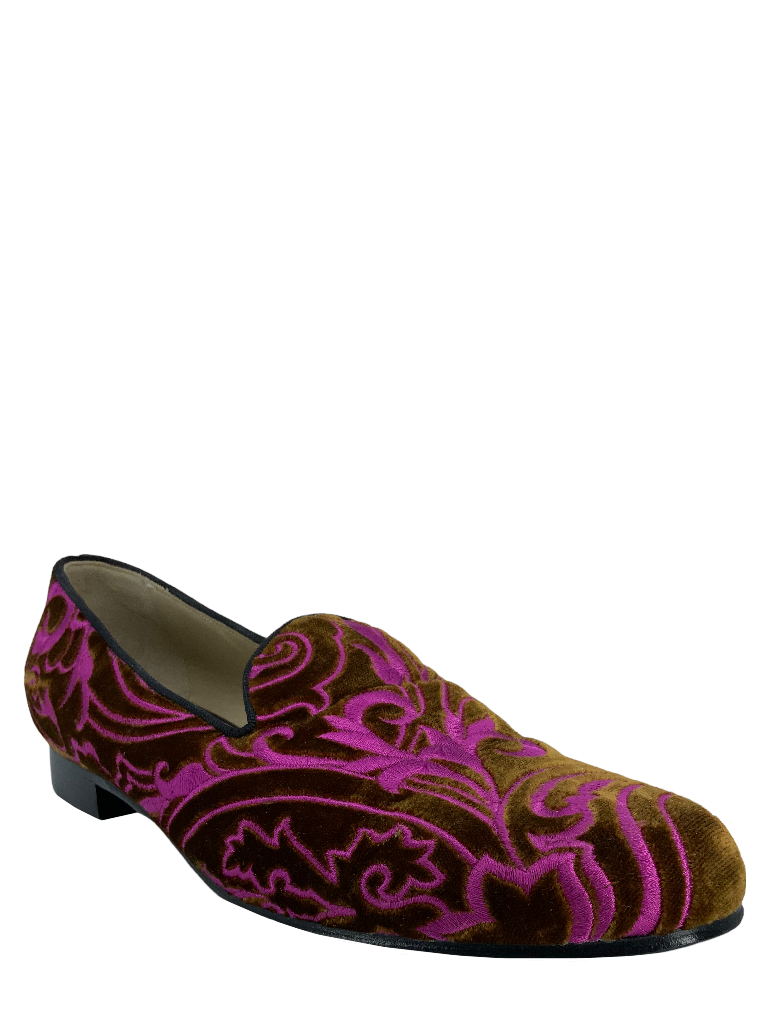 ETRO Men's Printed Velvet Loafers Size 8.5 - Stylish & Comfortable Slip-On Shoes for Casual Wear, Office & Travel