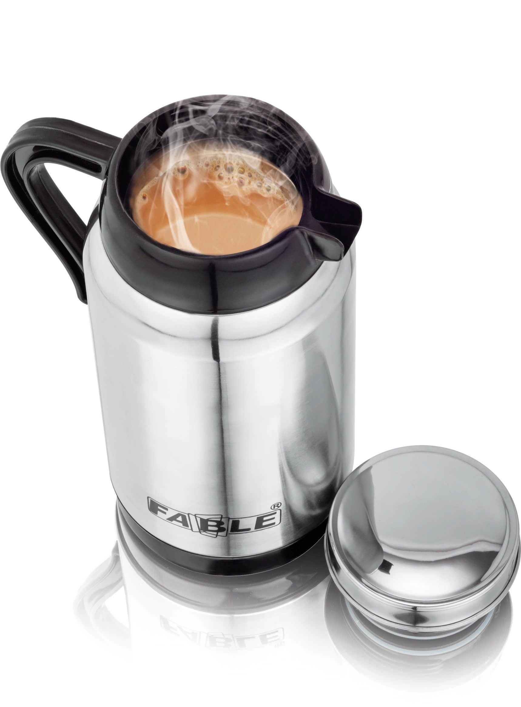 NABHYA Thermosteel Wide Mouth Vacuum Insulated Stainless Steel Water Bottle - 600ml Leakproof Thermos for Hot & Cold Drinks, Coffee & Tea | Perfect for Office, Travel, Hiking & Outdoor Activities