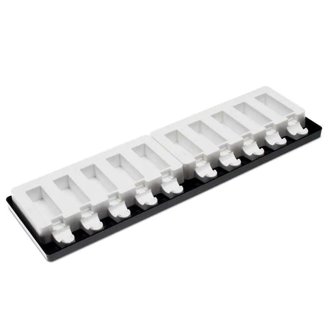 10-Piece Mini Rectangle Pop Mold Set - Perfect for DIY Candy, Chocolate & Ice Cube Making at Home