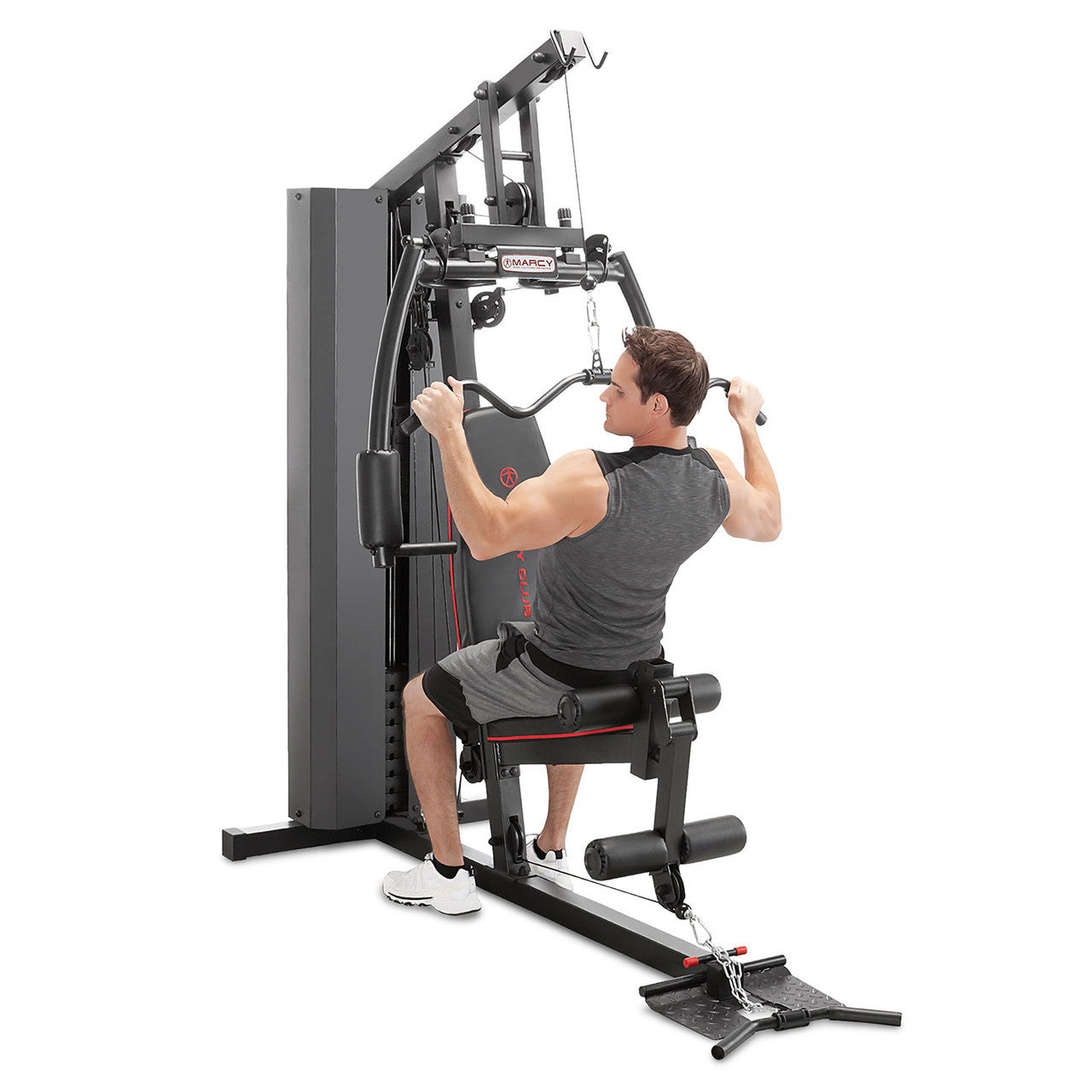 Marcy Club 200lb Home Gym System with Weight Bench & Leg Developer - MKM 81010 for Full Body Workout at Home | Strength Training Equipment for Men & Women | Perfect for Small Spaces & Home Fitness