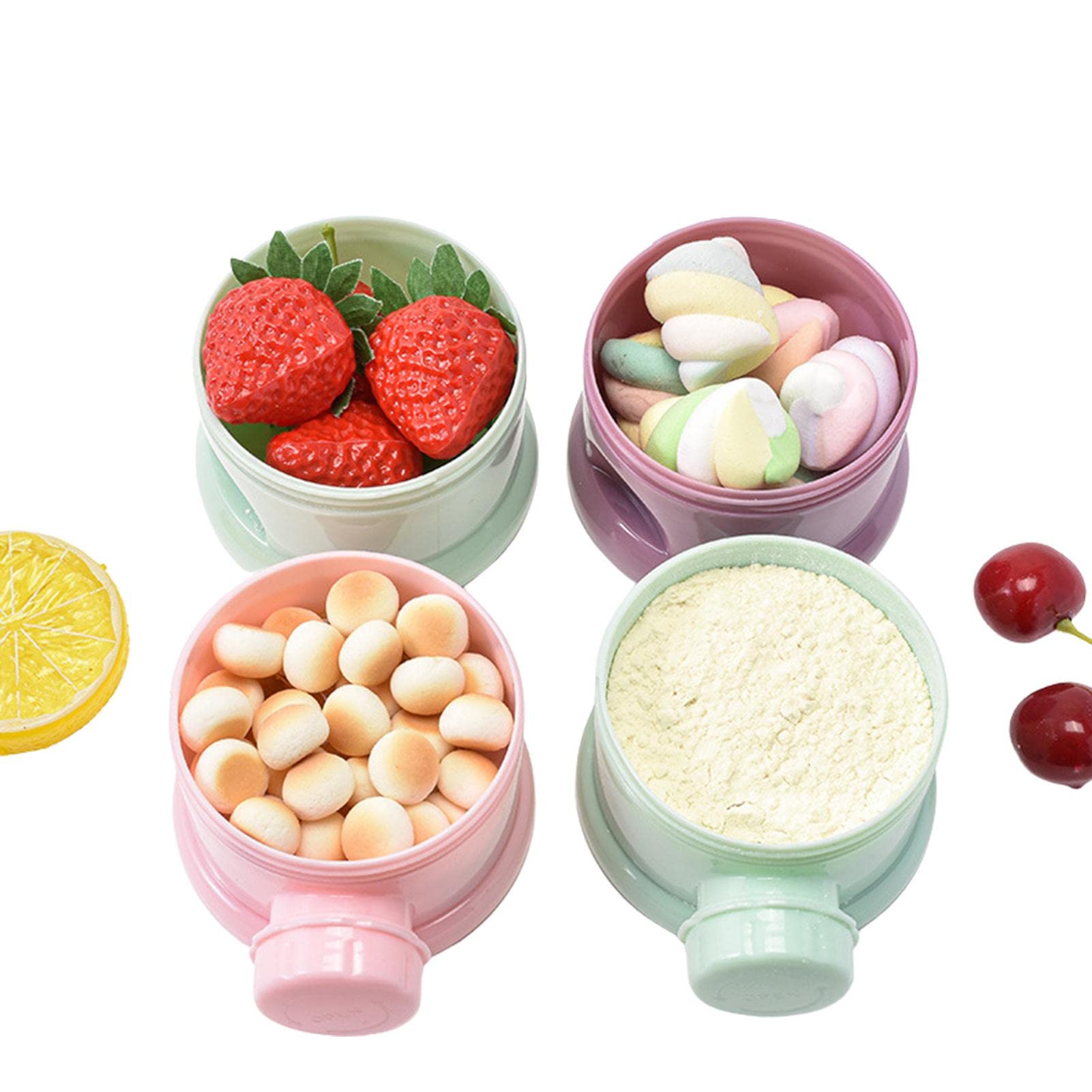 Eteslot PW TOOLS 4-Layer Portable Formula Dispenser - Leak-Proof Baby Milk Powder Container & Travel Snack Storage - Perfect for On-the-Go Feeding, Daycare, and Family Outings