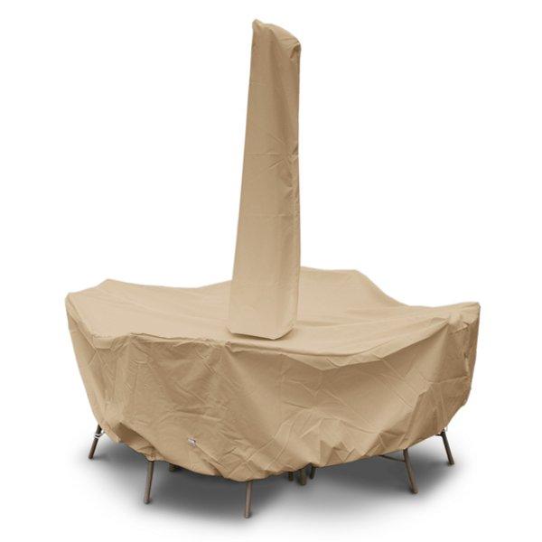Round/Square Waterproof Outdoor Dining Table Cover with Umbrella Hole - All-Weather Protection for Patio, Deck, and Garden Furniture