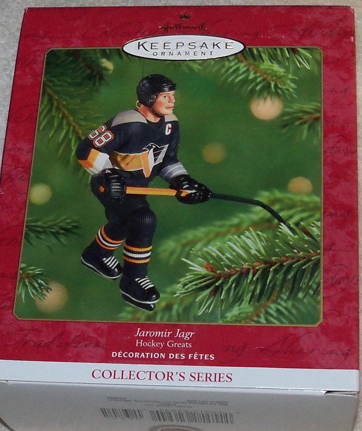 Hallmark Keepsake Ornament Jaromir Jagr Hockey Greats 2001 - NHL Collectible Figurine for Christmas Tree Decor & Hockey Fan Gifts