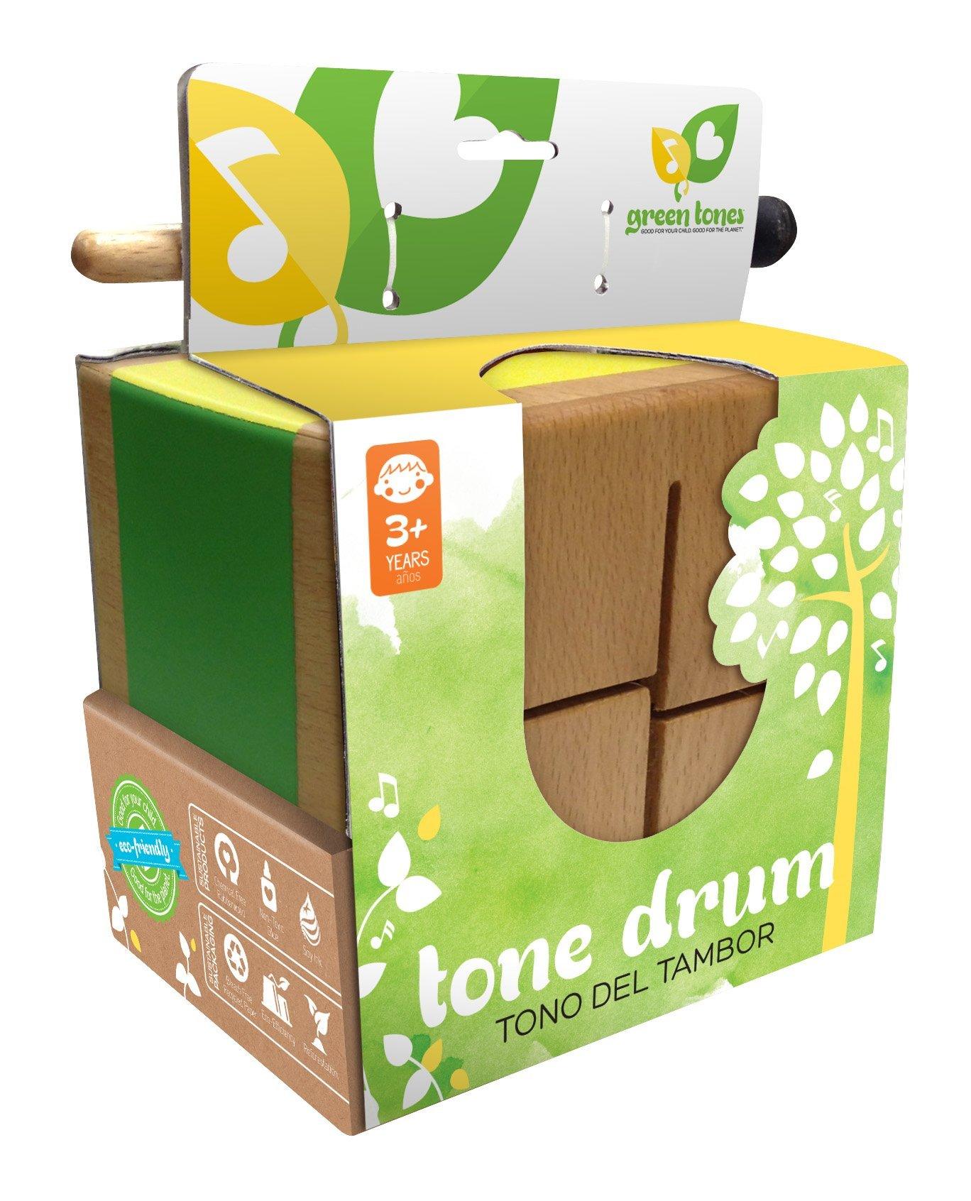 Green Tones Tone Drum - Handcrafted Wooden Percussion Instrument for Music Therapy, Meditation & Relaxation - Perfect for Yoga, Sound Healing & Kids Musical Education