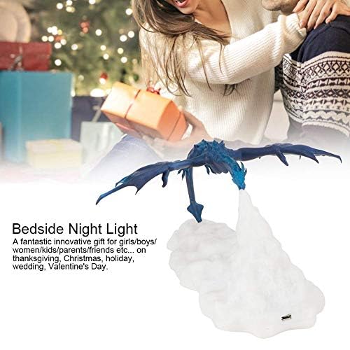 3D Printed Fire Dragon Night Light - USB Rechargeable LED Bedside Lamp for Kids Room, Toddler Nightlight, Home Decor & Christmas Gift | Perfect for Bedtime, Nursery Decor, and Fantasy-Themed Bedrooms
