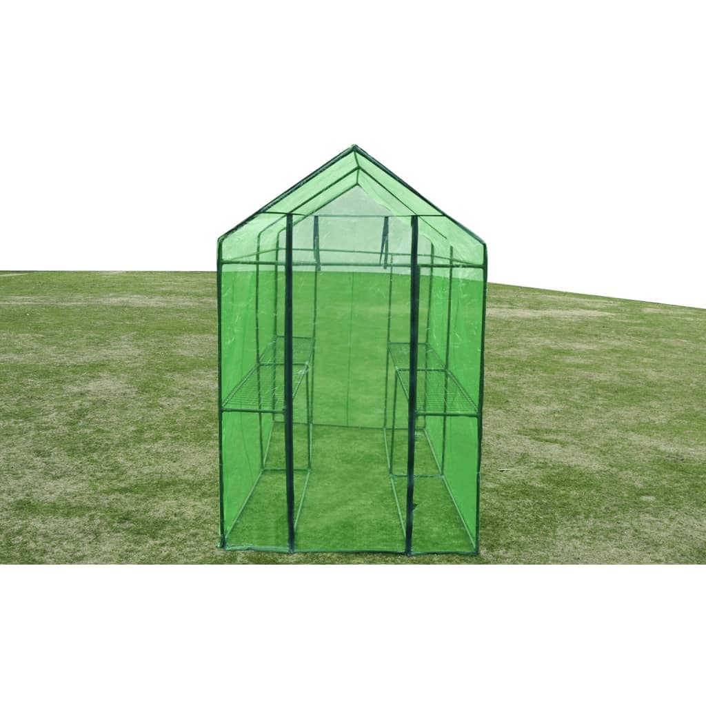 vidaXL Large Greenhouse with Steel Frame - Durable Powder-Coated Construction, Tear-Resistant Green Cover, Walk-In Door for Easy Access | Perfect for Home Gardening, Plant Protection & Backyard Growing