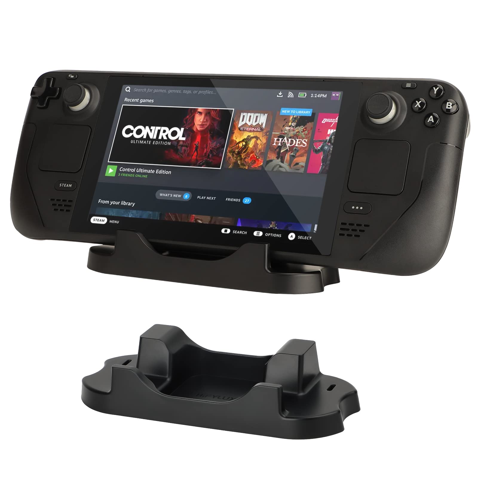 Upgraded Valve Steam Deck Stand Base with Dock - Premium Accessories Holder for Steam Deck 2021 - Perfect for Gaming Setup, Travel & Home Entertainment