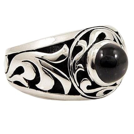 Tribal Black Onyx Sterling Silver Men's Ring for Wedding, Gift & Fashion Jewelry – Handmade Adjustable Band for Everyday Wear
