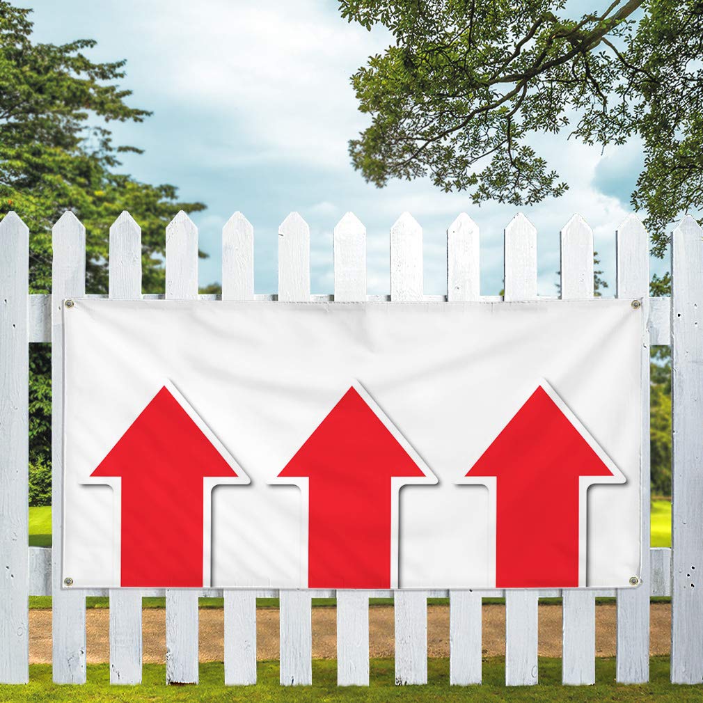 Vinyl Banner with Arrows - Multiple Sizes (48x96 Inches) | Weatherproof Outdoor Yard Signs for Business, Industrial & Craft Use | Heavy-Duty with 8 Grommets | Perfect for Store Promotions, Construction Sites & Event Signage