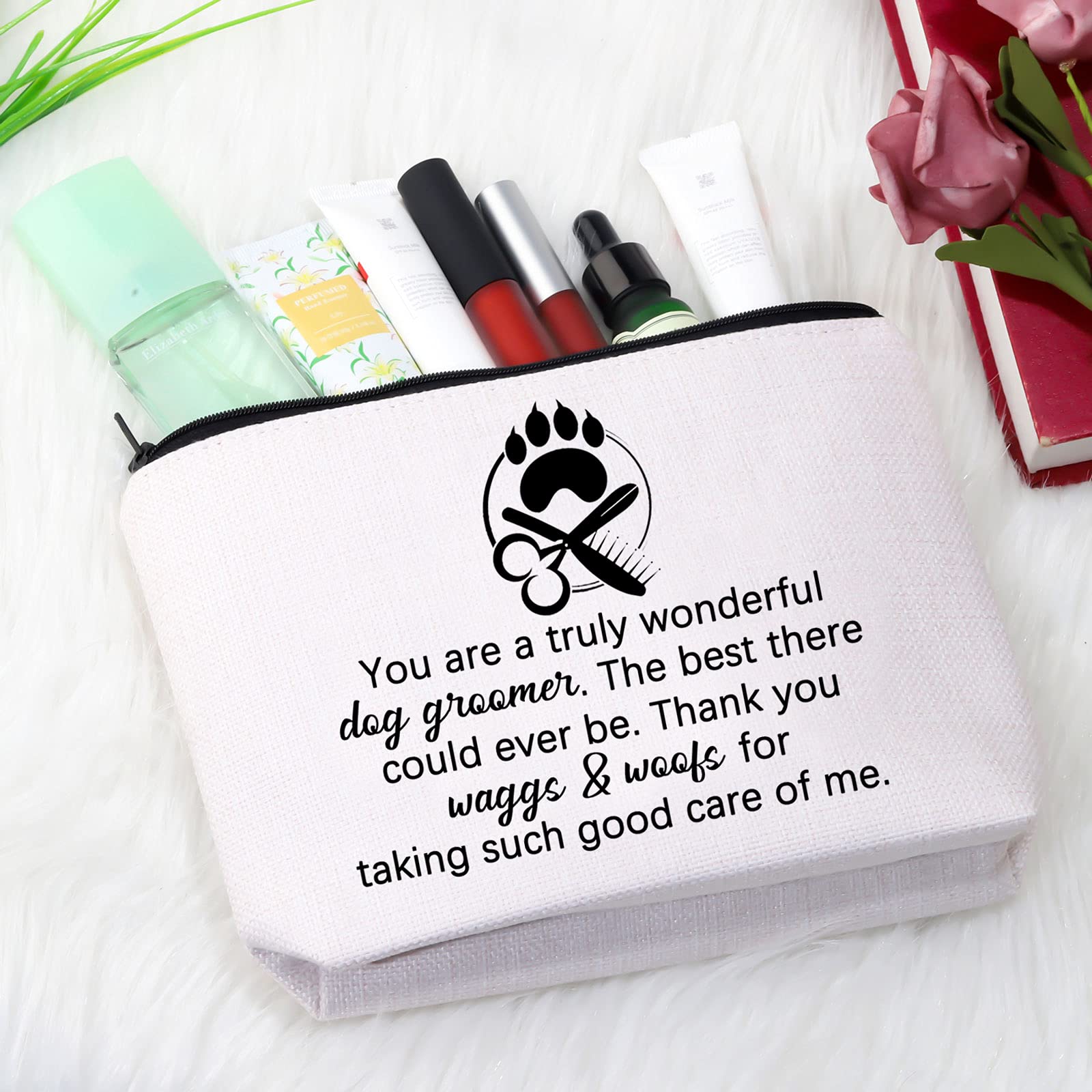 Professional Dog Groomer Makeup Bag - Pet Grooming Gift for Dog Hairdressers & Salon Owners - Waterproof Cosmetic Organizer (Perfect for Dog Shows, Mobile Grooming & Salon Storage)