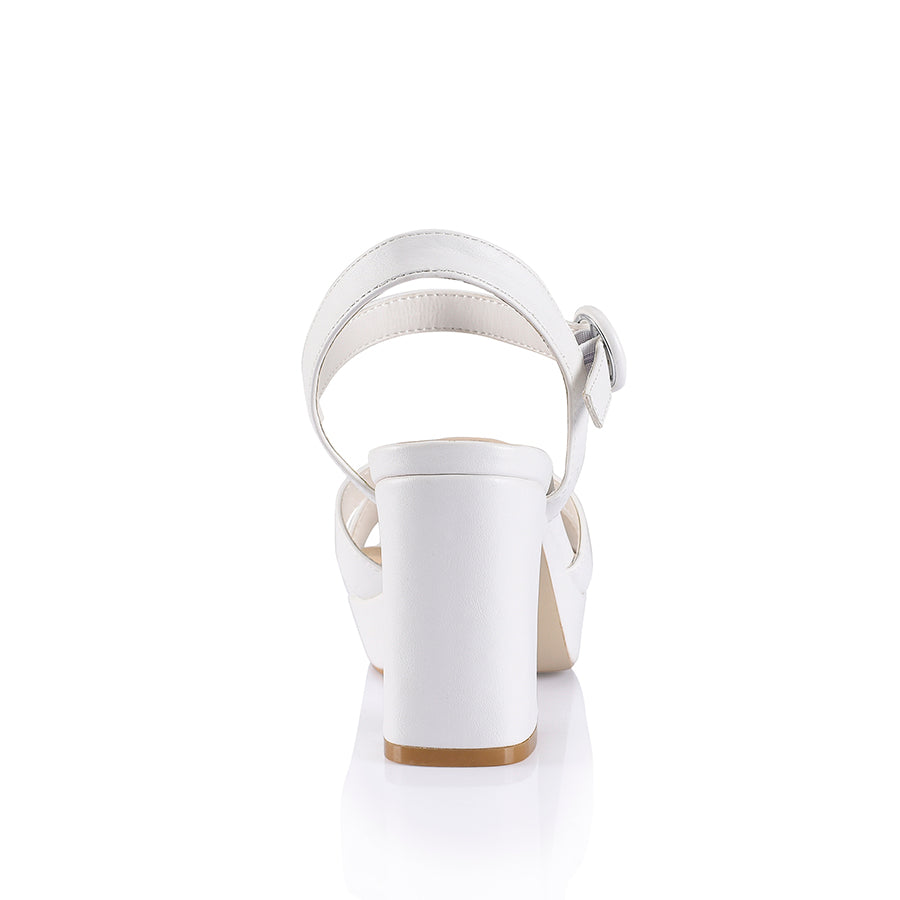 Heppell Women's Platform High Heels in Chalk - Stylish & Comfortable Dress Shoes for Parties, Weddings, and Evening Events