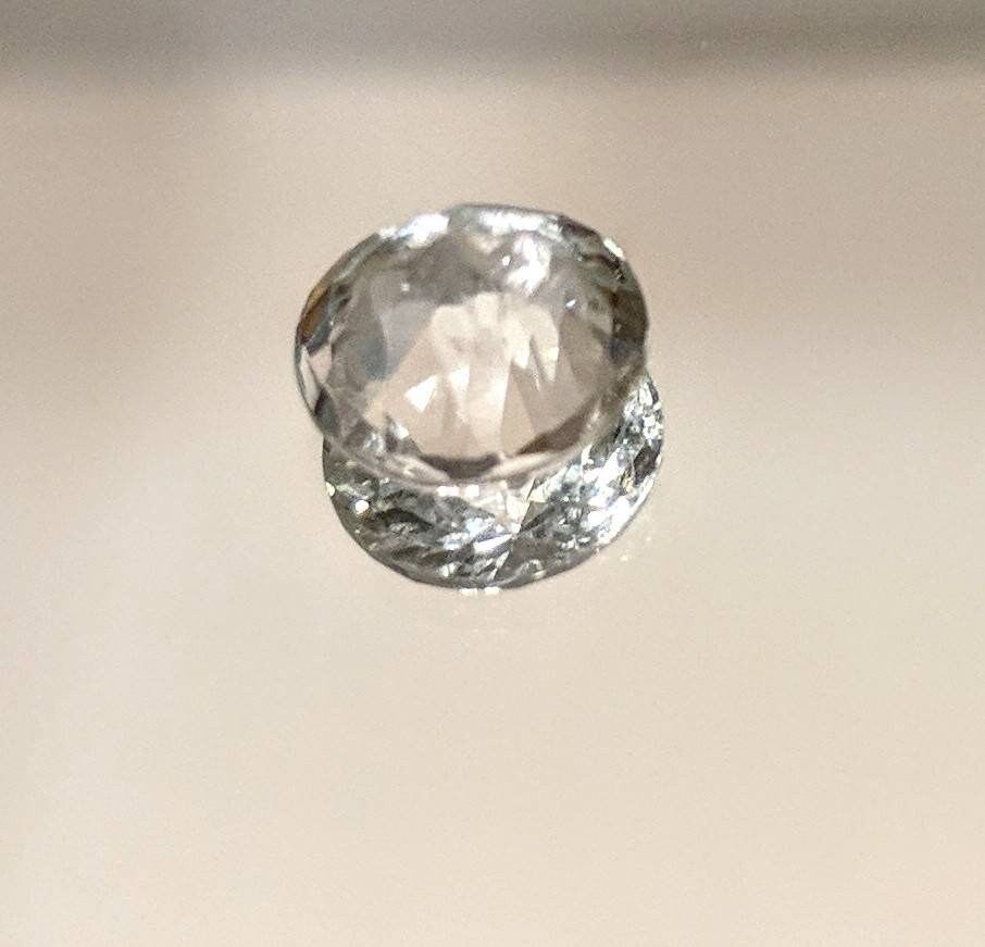 Wholesale Natural Genuine Brazilian Aquamarine 1.73ct 8mm Round Brilliant Faceted Light Blue VVS Eye Clean Loose Stone for Jewelry Making, Engagement Rings & Healing Crystals