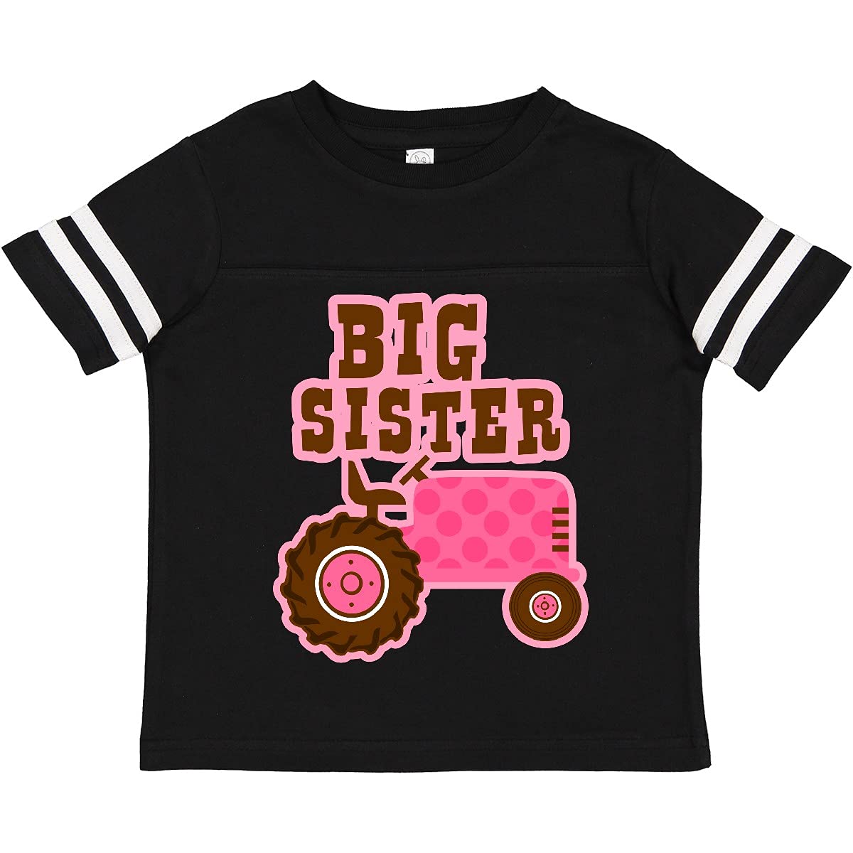 Inktastic Pink Tractor Big Sister Toddler T-Shirt - Cute Farm Theme Cotton Tee for Toddler Girls - Perfect for Sibling Matching, Farm Visits & Family Photos