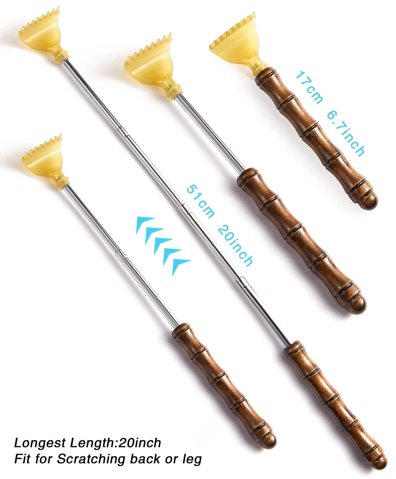 Premium Extendable Buffalo Horn Back Scratcher for Adults - Foldable Body Itch Relief Tool for Men & Women - Perfect for Home, Office, Travel & Gift Giving