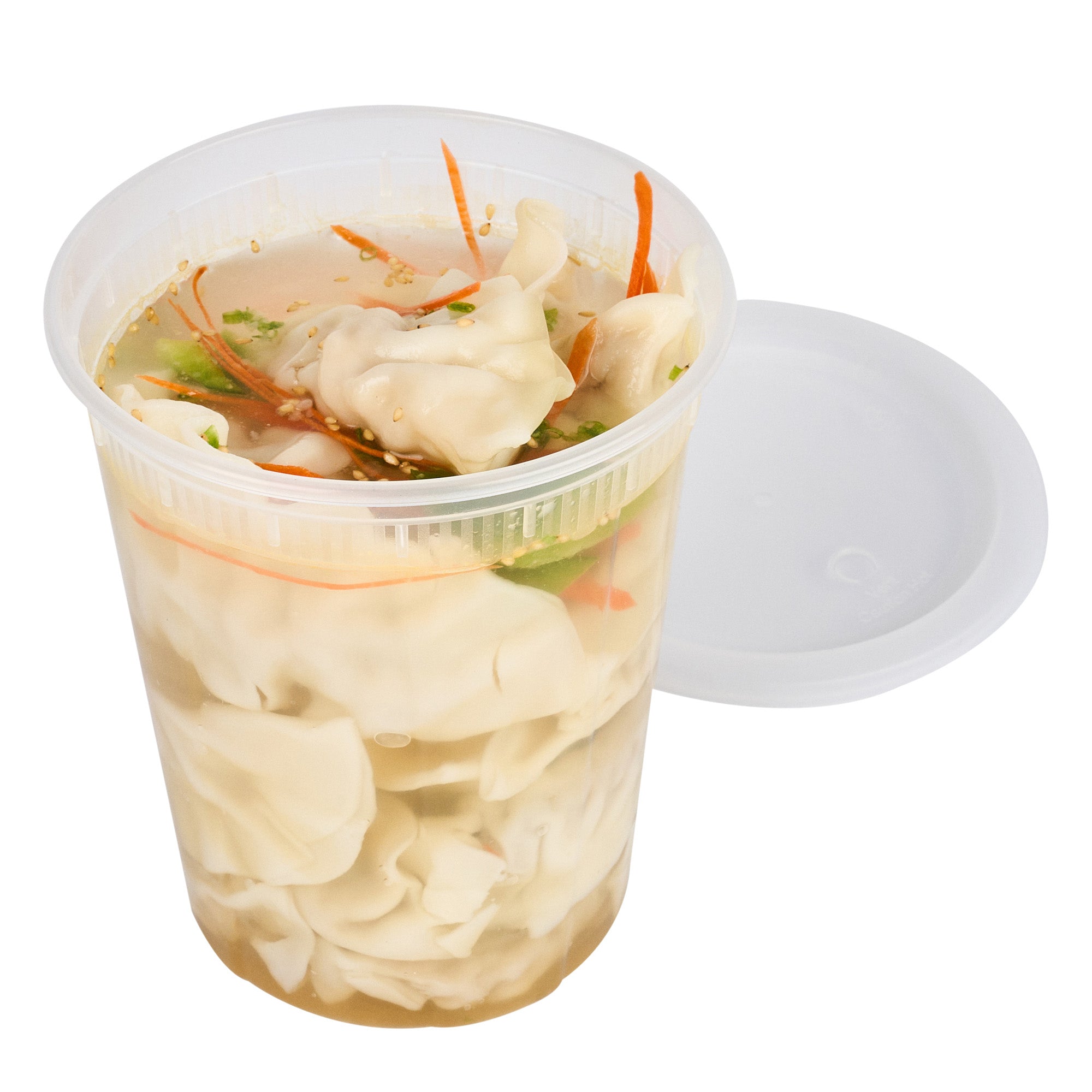 40oz Clear Plastic Soup Containers with Lids - 50 Pack Round Microwave Safe Food Storage Containers for Takeout, Meal Prep & Leftovers