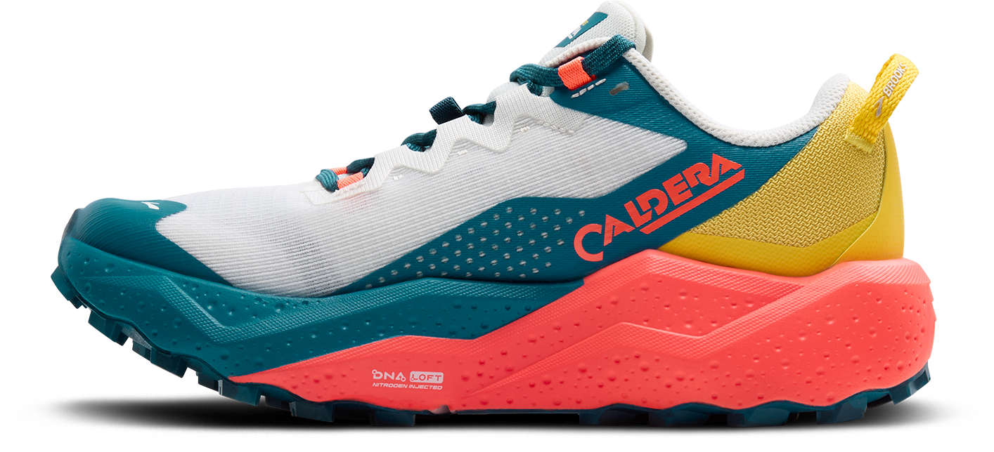 Women's Caldera 8 Trail Running Shoes - Lightweight Hiking Sneakers for Women in Bit of Blue/Quince/Flame | Perfect for Outdoor Adventures, Hiking & Trail Running