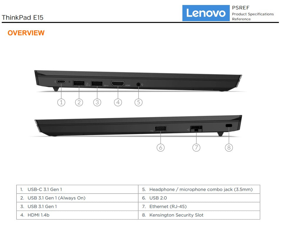 Lenovo ThinkPad E15 Gen 1 15.6