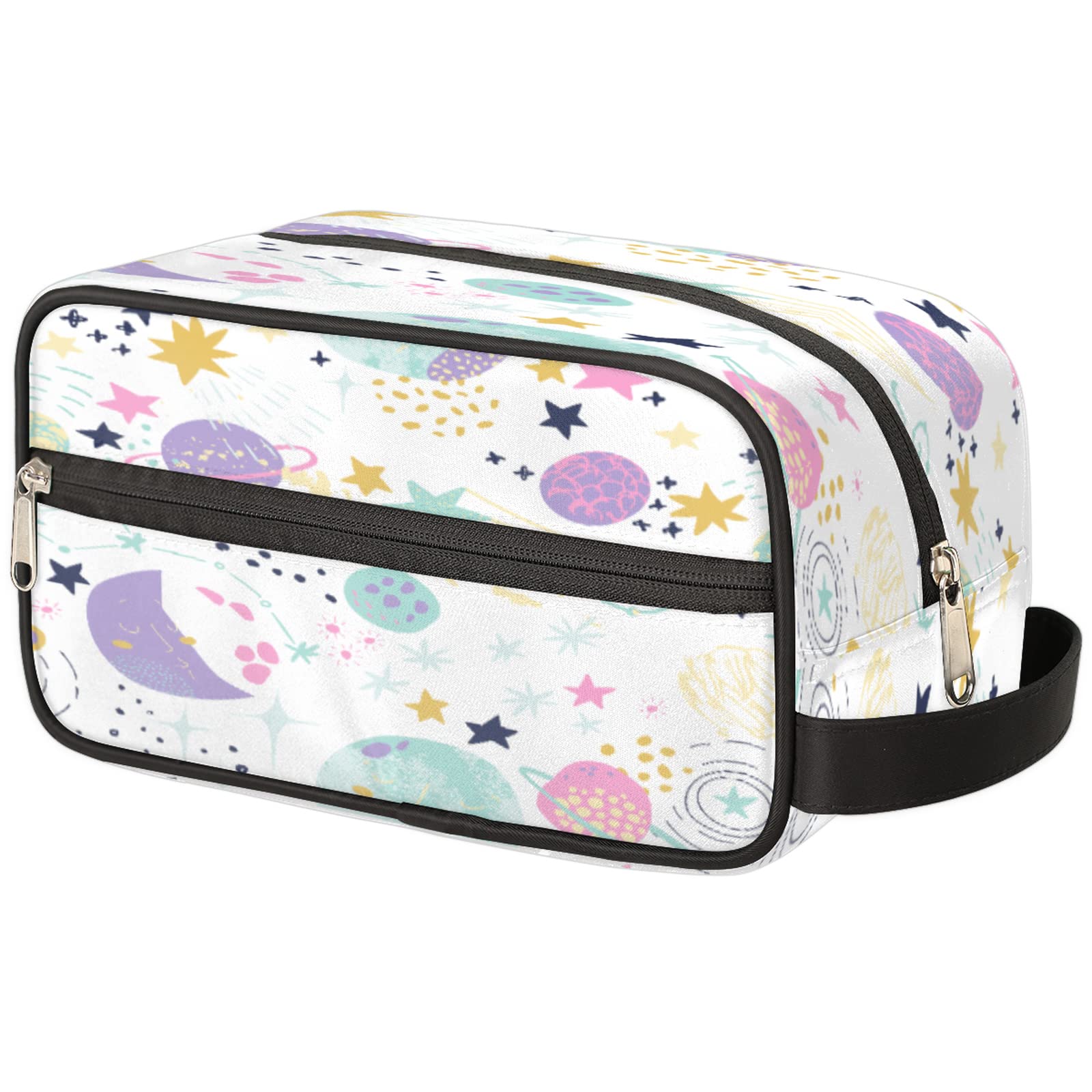 Space-Themed Waterproof Travel Toiletry Bag for Women & Men - Cosmetic Organizer, Makeup Pouch, Shaving Kit Case - Perfect for Camping, Gym, Business Trips & Vacation Essentials