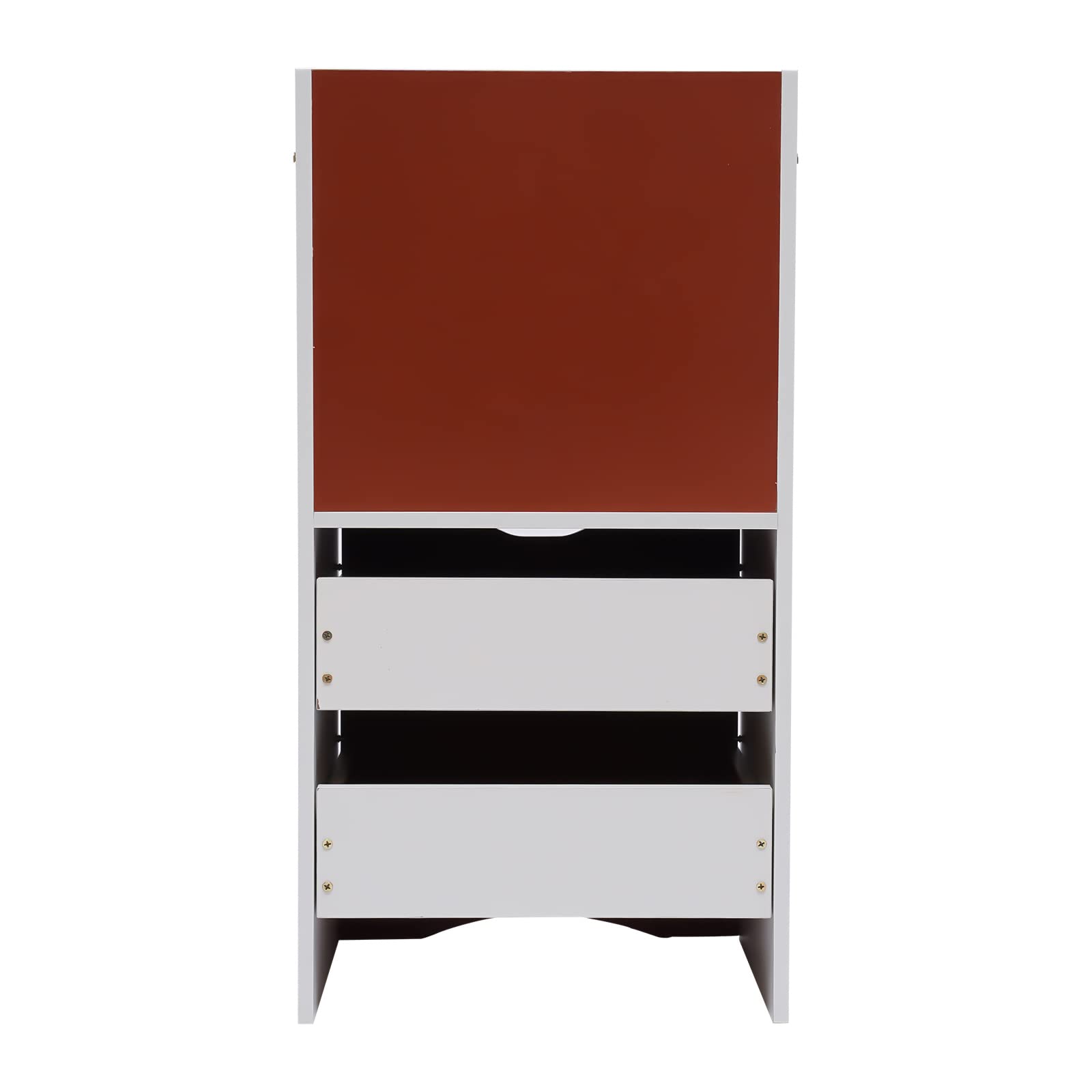 White Nightstand with 2 Drawers & Open Shelf - Solid Wood Bedside Table, Storage Cabinet for Bedroom - Perfect for Holding Lamps, Books & Alarm Clocks - Night Stand, Dresser, Night Table for Modern Home Decor