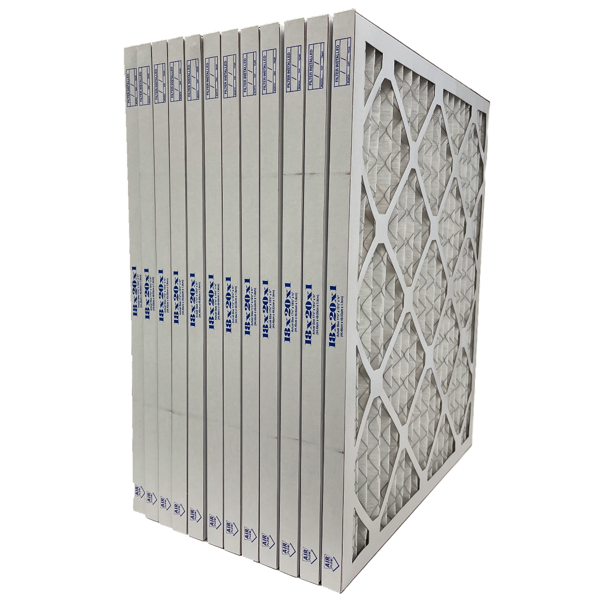 18x20x1 MERV 8 Pleated Air Filters - 12 Pack | High Efficiency Furnace & AC Filters for Home, Office & Commercial Use | Traps Dust, Pollen & Allergens
