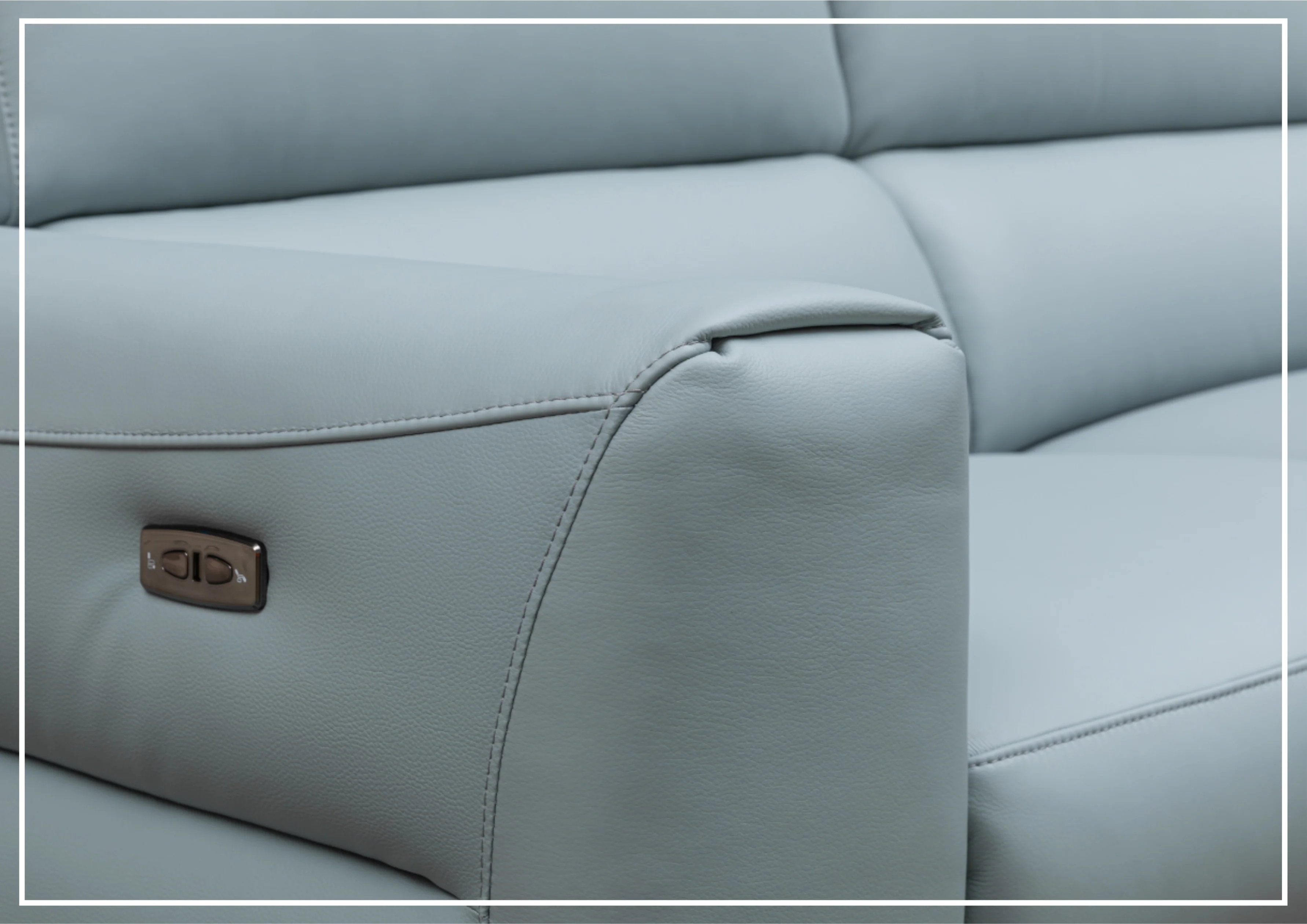 Klaussner Milano Blue Leather L-Shaped Power Reclining Sectional Sofa - Modern Living Room Furniture for Home Theater & Family Gatherings