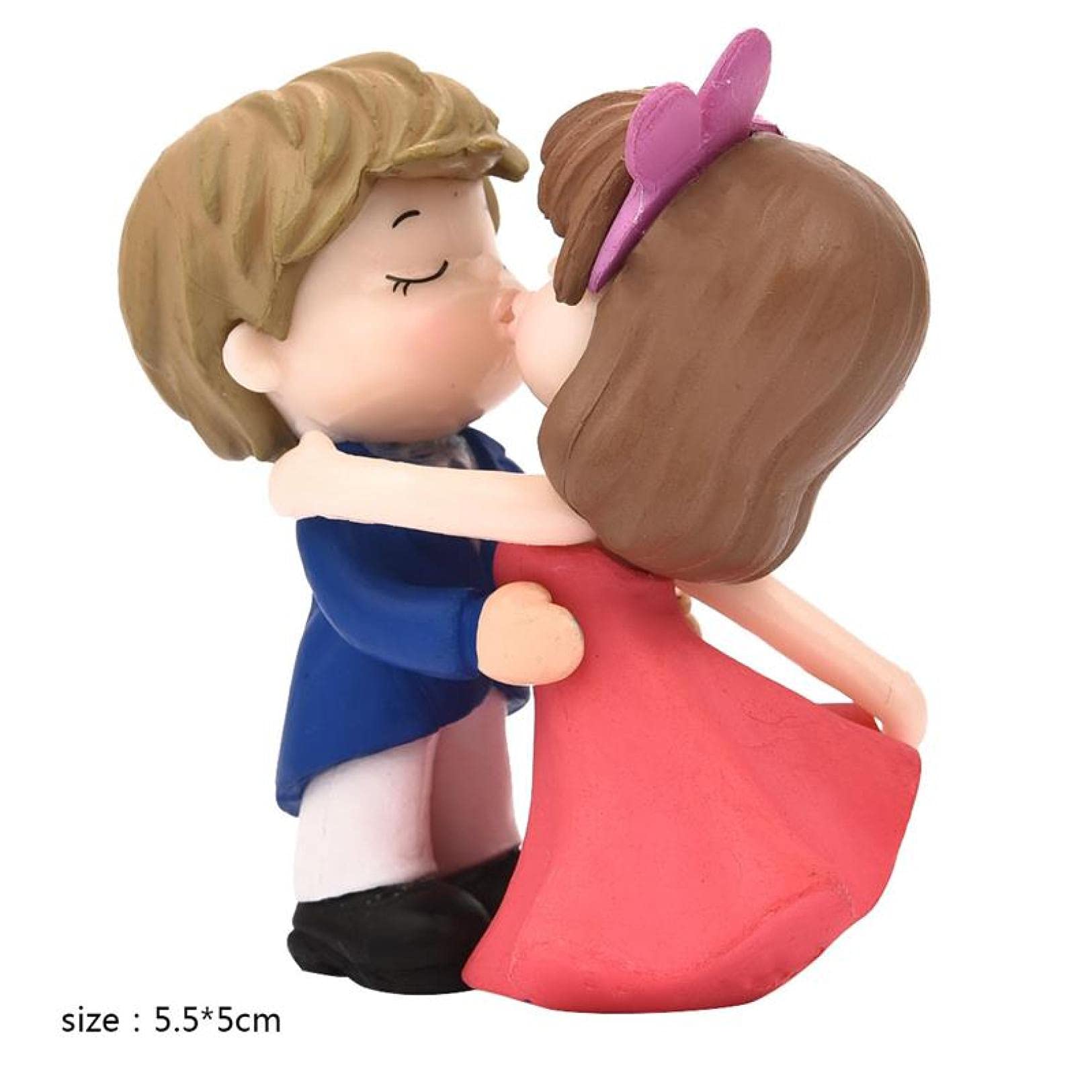 Romantic Moon Couple Sculpture - Handcrafted PVC Figurine for Home Decor, Wedding Gift, Tabletop Display, Bonsai Accent - Perfect for Living Room, Bedroom, Office & Garden Decorations
