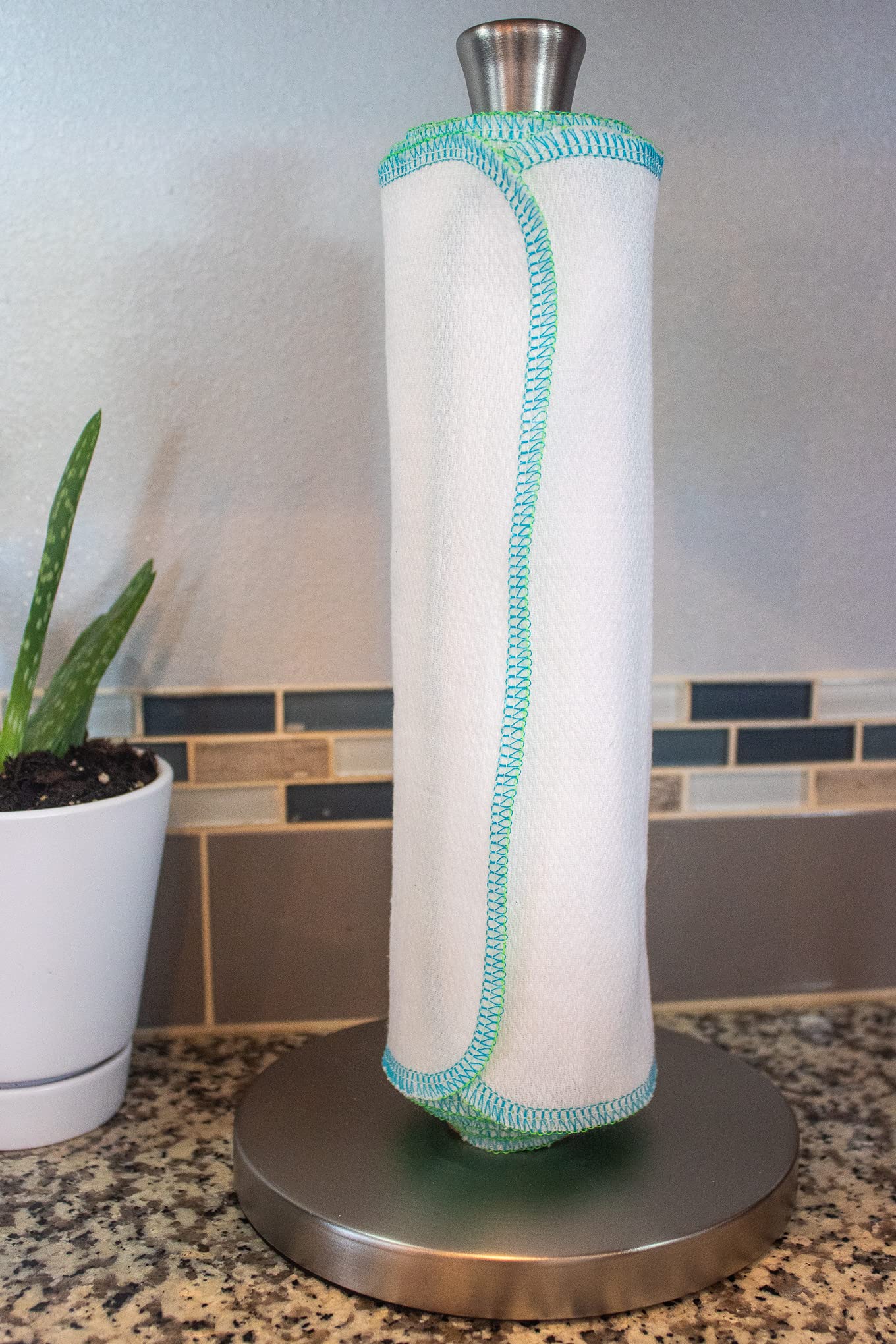 Eco-Friendly Reusable Paper Towels - 12 Pack Washable Kitchen Towels for Cleaning, Spills & Messes (Lemon Bright White) | Sustainable Alternative to Disposable Paper Towels for Home & Office Use