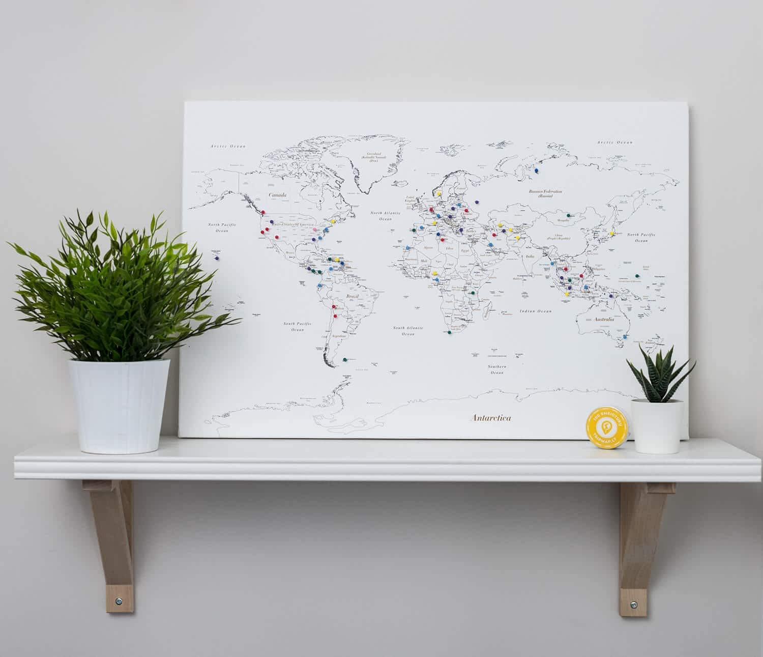 Small World Map with Pins - Push Pin Travel Map for Tracking Adventures - 23.6x15.7 Inch Cork Pinboard - Perfect for Home Office Decor & Travel Enthusiasts - Mark Your Visited Countries & Dream Destinations