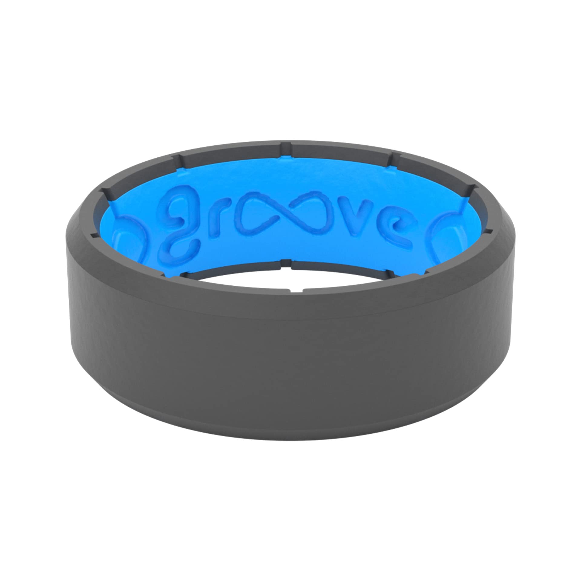 Groove Life Edge Silicone Ring for Men - Breathable Rubber Wedding Band with Unique Design & Lifetime Warranty | Comfort Fit, Durable & Lightweight - Perfect for Active Lifestyles, Gym, Swimming & Outdoor Adventures