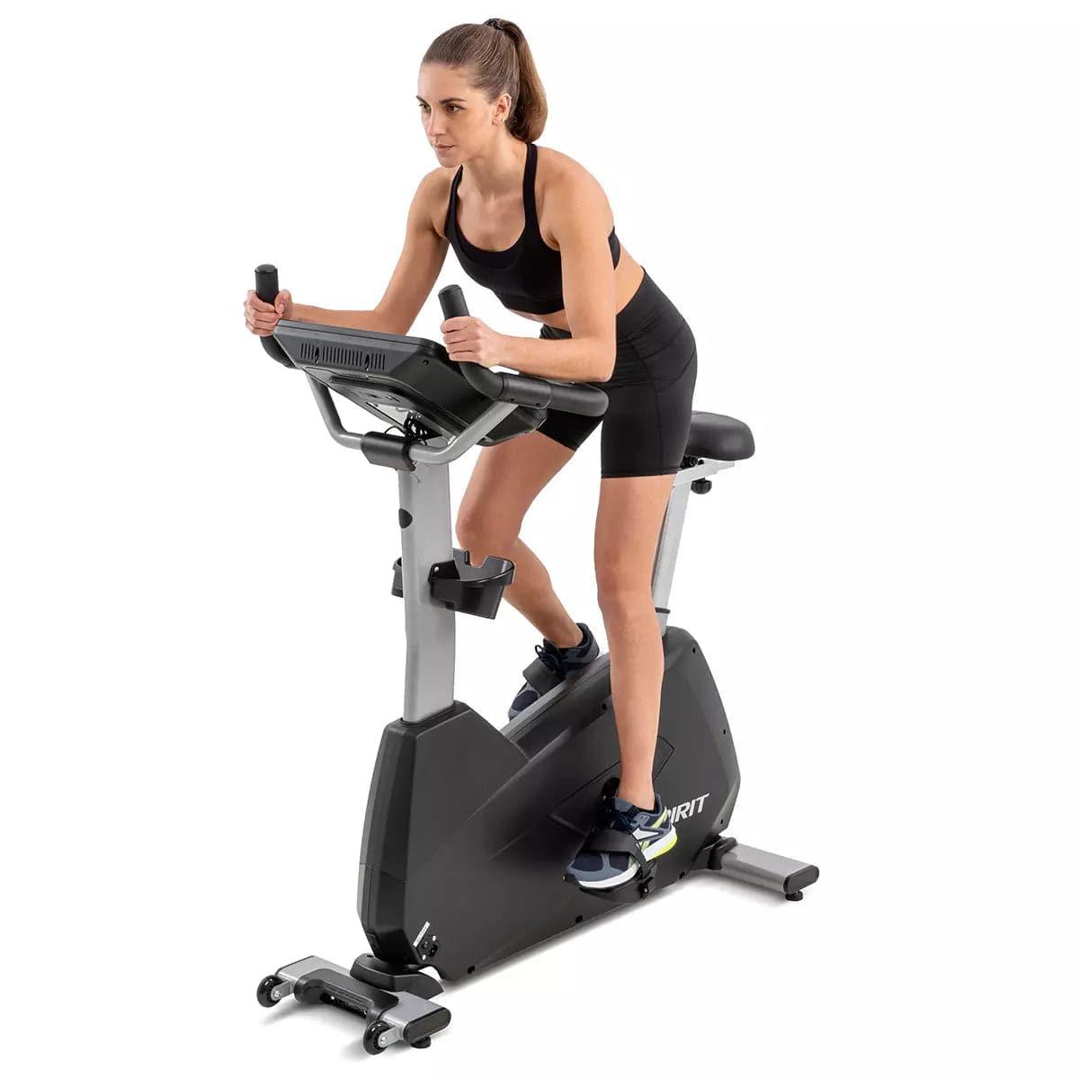 Spirit Fitness CU800ENT Upright Exercise Bike for Home Gym - Cardio Workout Equipment for Indoor Cycling & Fitness Training