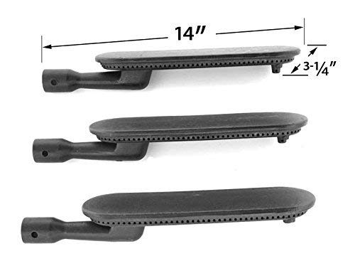 3 Pack Cast Iron Burner Grates Replacement for Grand Hall Elite 791 & Kenmore 141 Series Gas Grills - Durable BBQ Grill Parts for Outdoor Cooking, Backyard Parties & Camping Trips