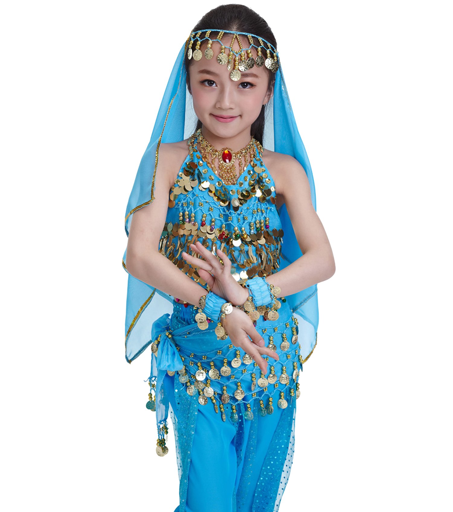 Stunning Kids Princess Indian Belly Dance Costume Set - Authentic Bollywood Style Outfit for Girls | Perfect for Halloween, Dance Performances & Cultural Events