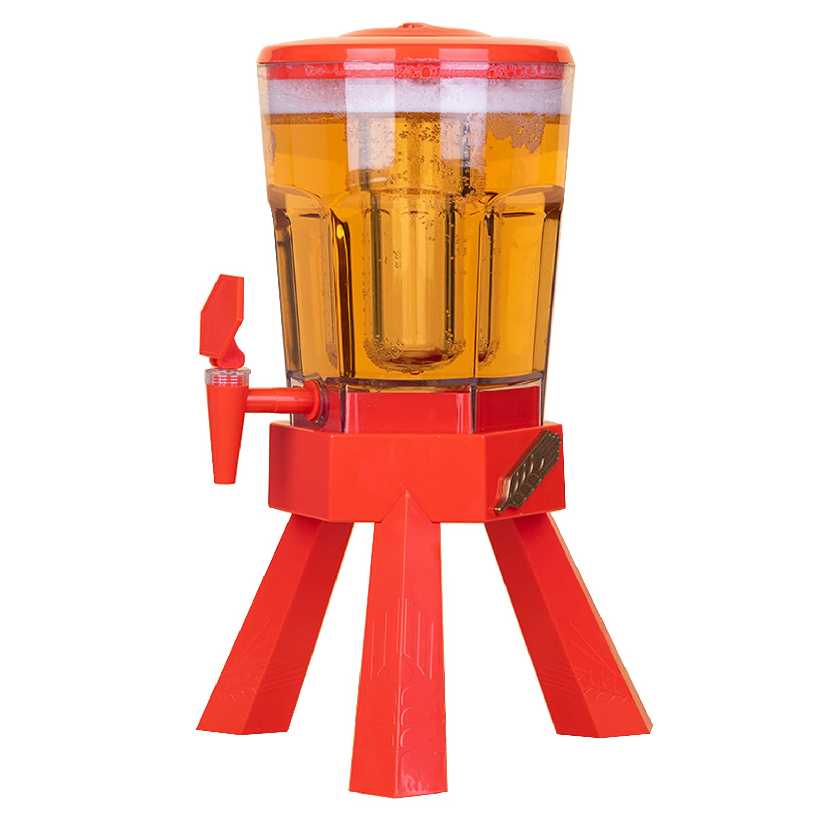 WDDLD 3L Large Capacity Beer Dispenser with Faucet & Icicles - Portable Beverage Keg Pump for Home, Parties, BBQ & Outdoor Gatherings - Perfect for Beer, Cocktails, Juice & Cold Drinks