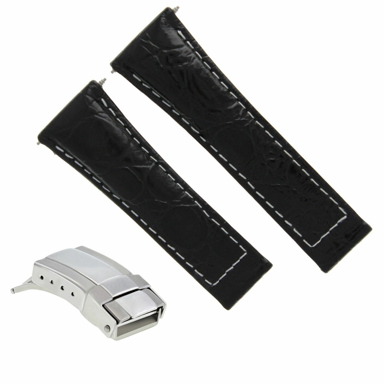 20mm Genuine Leather Watch Band Strap for Rolex Daytona - Stainless Steel Buckle - Durable & Stylish Replacement Watchband for Men & Women - Perfect for Business, Casual & Formal Occasions