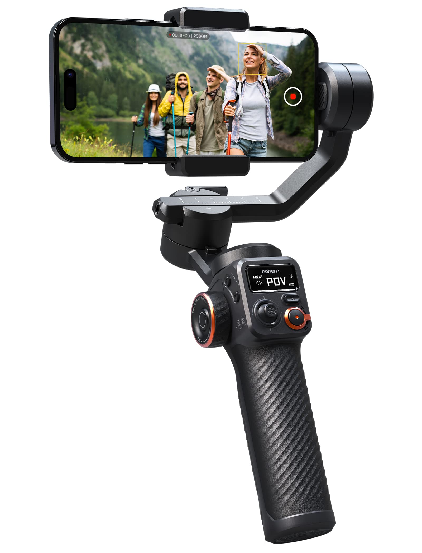 Hohem iSteady M6 3-Axis Smartphone Gimbal Stabilizer for iPhone 14 Pro Max & Android - 2023 Upgrade with OLED Display, 360° Infinite Rotation - Perfect for Vlogging, Travel Videos & Social Media Content Creation
