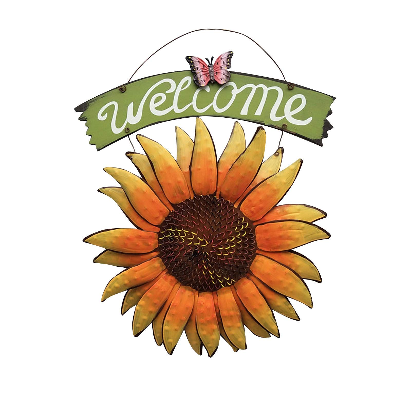 Creative Sunflower Welcome Fence Wall Decor - Small Home Decoration for Living Room, Bedroom & Entryway - Perfect for Farmhouse, Rustic & Vintage Style Interiors