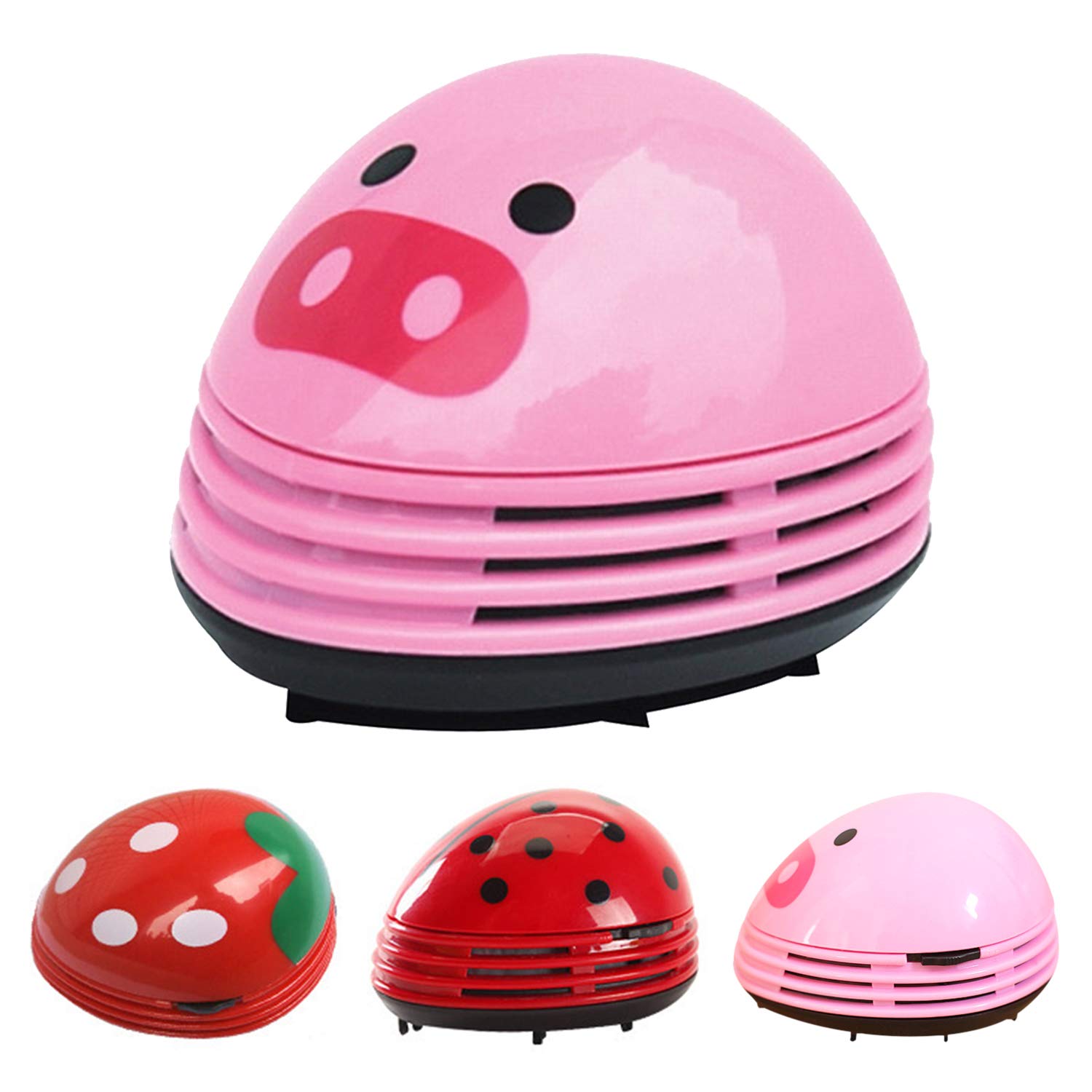 Mini Cordless Desktop Vacuum Cleaner - Portable Battery Powered Dust Cleaner for Laptop, Keyboard, Car & Office Desk | Cute Pig Design | Perfect for Cleaning Crumbs, Pet Hair & Small Debris | Compact & Lightweight for Home, Office & Travel Use (Pink)