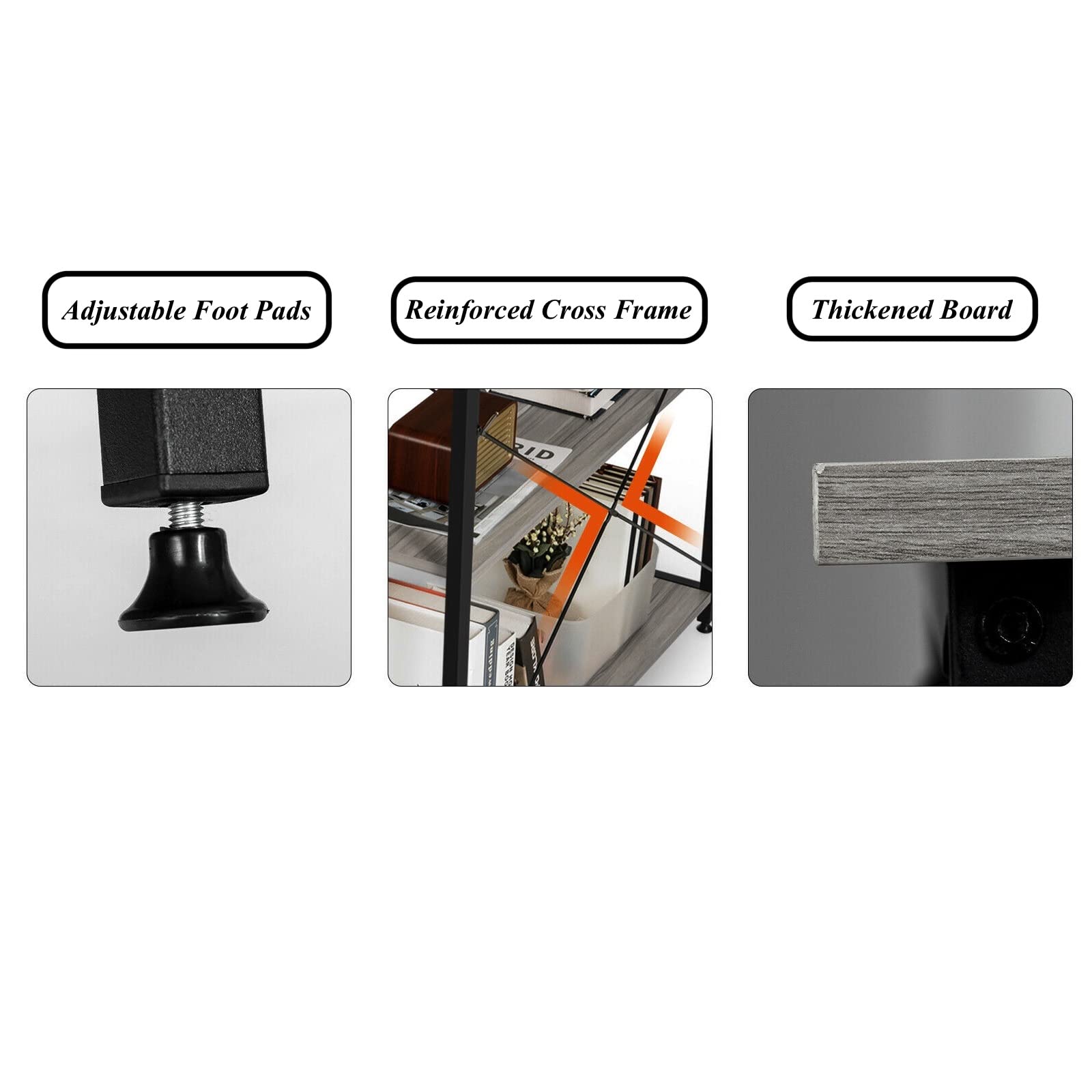 L-Shaped Computer Desk with 2-Tier Shelf - 48