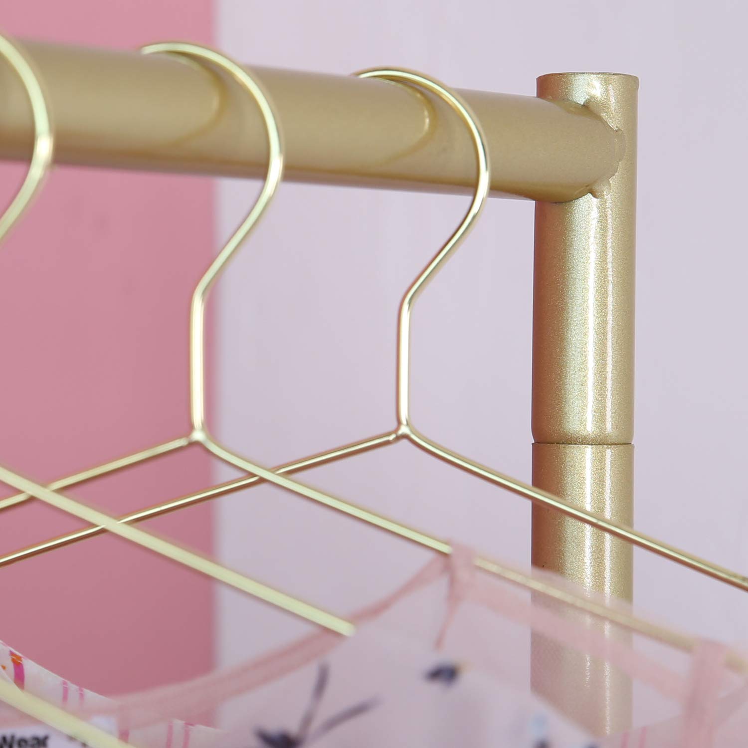 Gold Rolling Clothing Rack with Wheels - 59 Inch Modern Garment Rack for Boutique Display & Retail Store Use | Perfect for Clothing Stores, Home Closet Organization & Fashion Showrooms