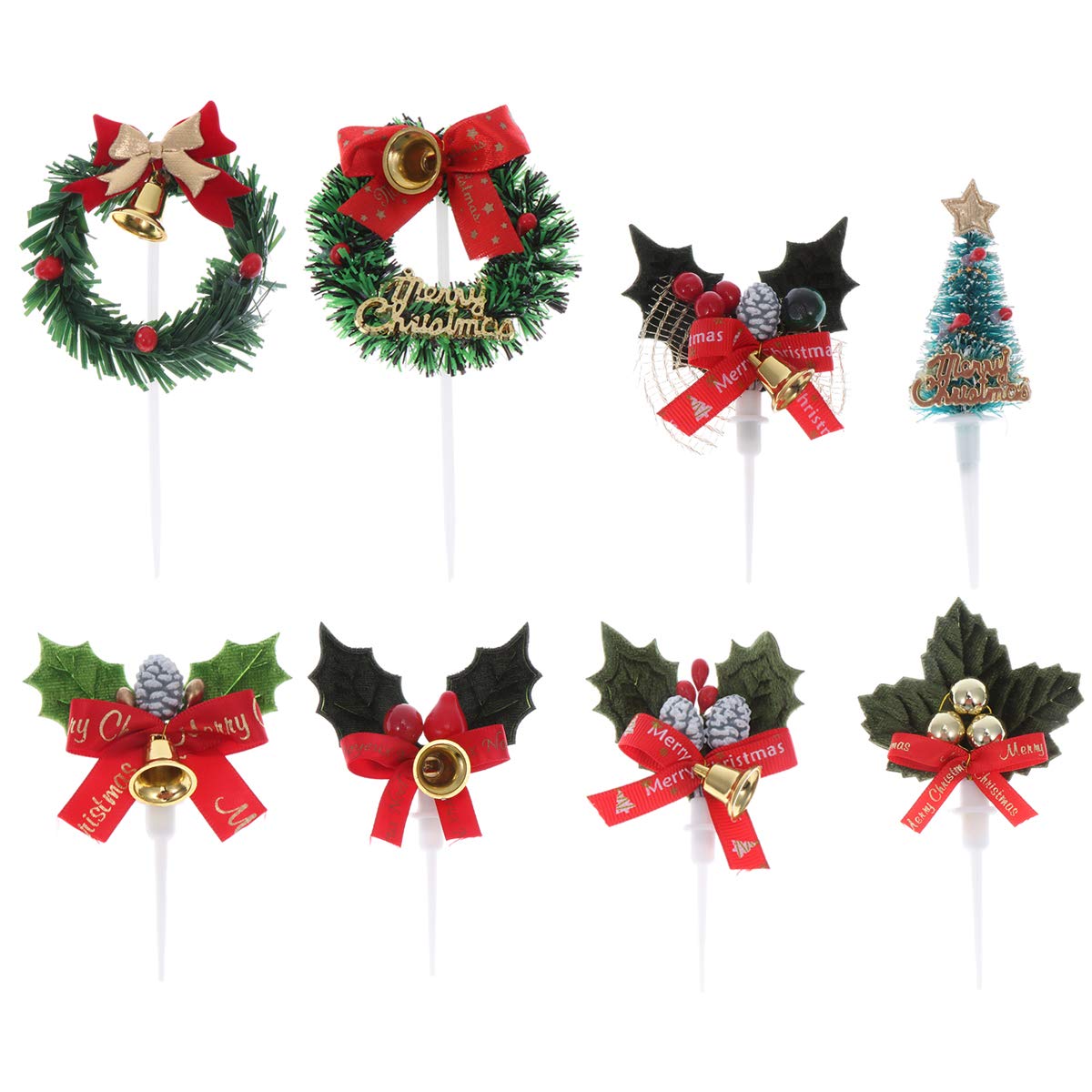 24 Pcs Christmas Cake Toppers - Xmas Themed Cupcake Decorations, Cake Picks for Holiday Parties, Birthday Celebrations & Festive Desserts (Mixed Designs) - Perfect for Christmas Baking, Holiday Dessert Displays & Party Decorations