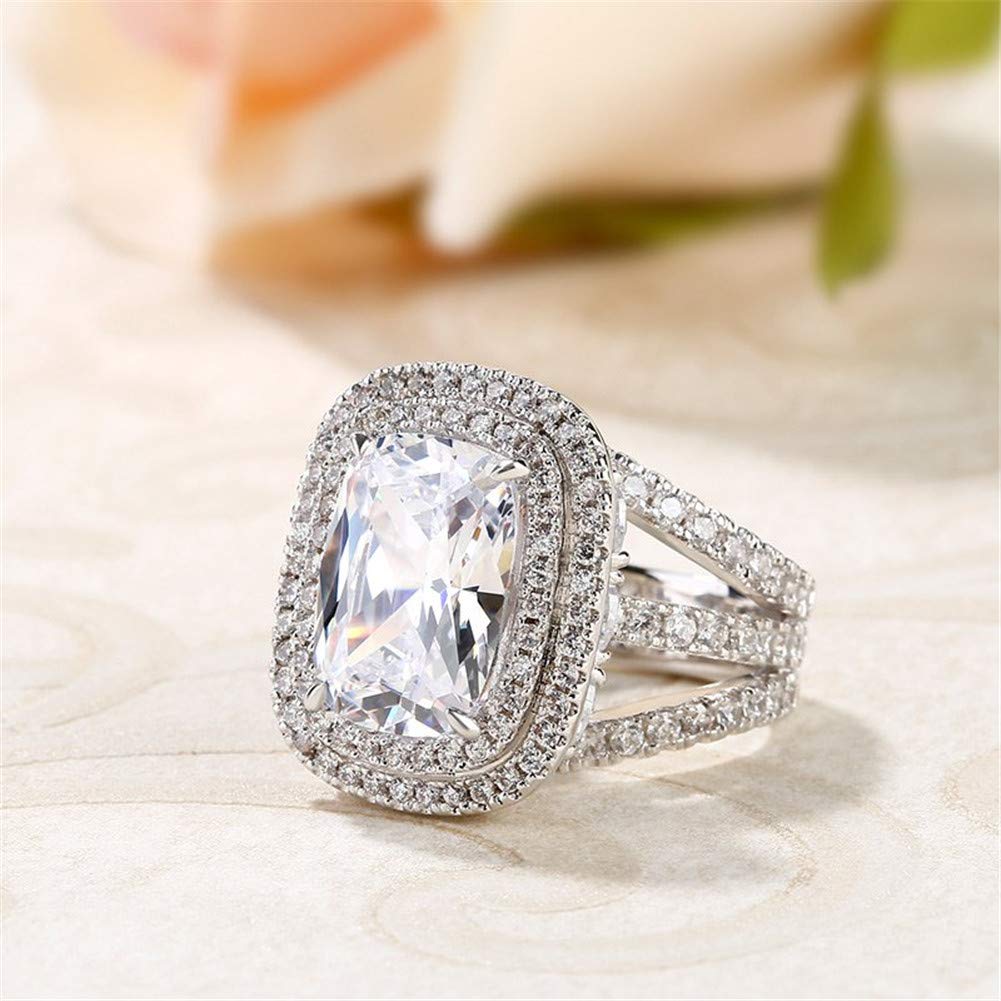 Jeulia 925 Sterling Silver Double Halo Cushion Cut Engagement Ring with Cubic Zirconia - Elegant Wedding, Promise & Anniversary Ring for Women - Perfect Romantic Jewelry Gift for Proposals, Valentine's Day & Special Occasions