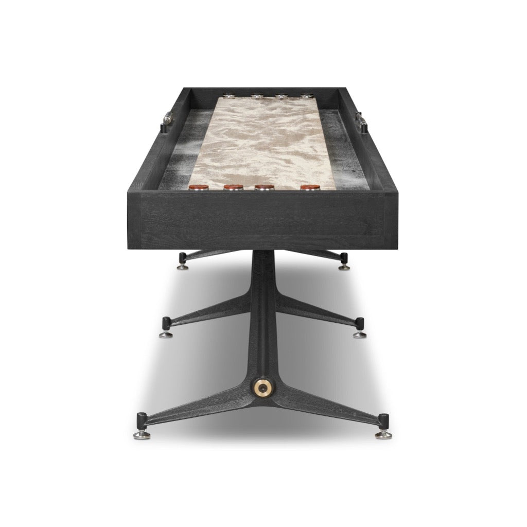 District Eight Large Shuffleboard Table - Premium Ebonized Oak Wood - Perfect for Game Rooms, Bars & Family Entertainment