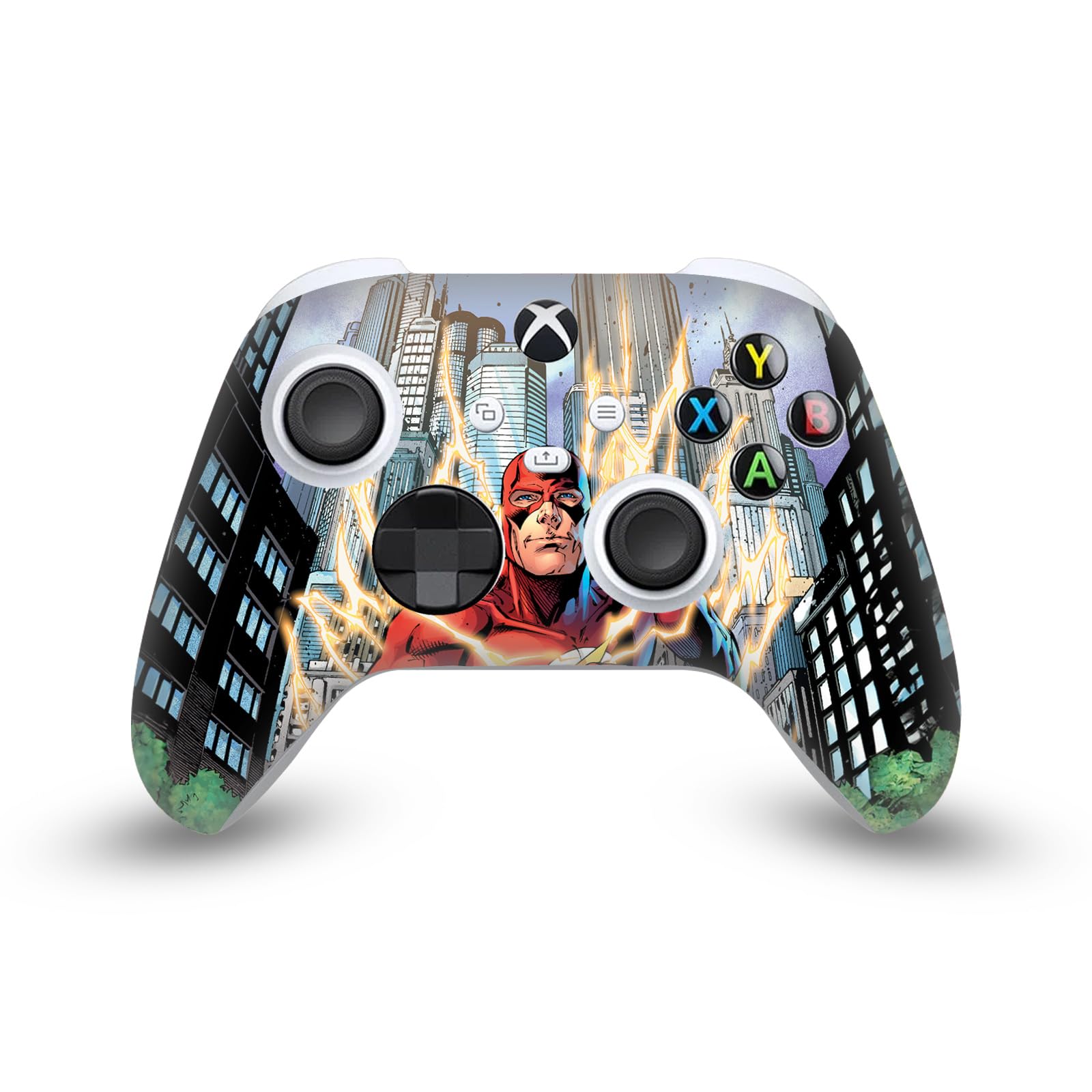 Official The Flash DC Comics Explosion Art Game Console Wrap & Controller Skin - Compatible with Xbox Series S | Superhero Gaming Accessories for Fans & Collectors