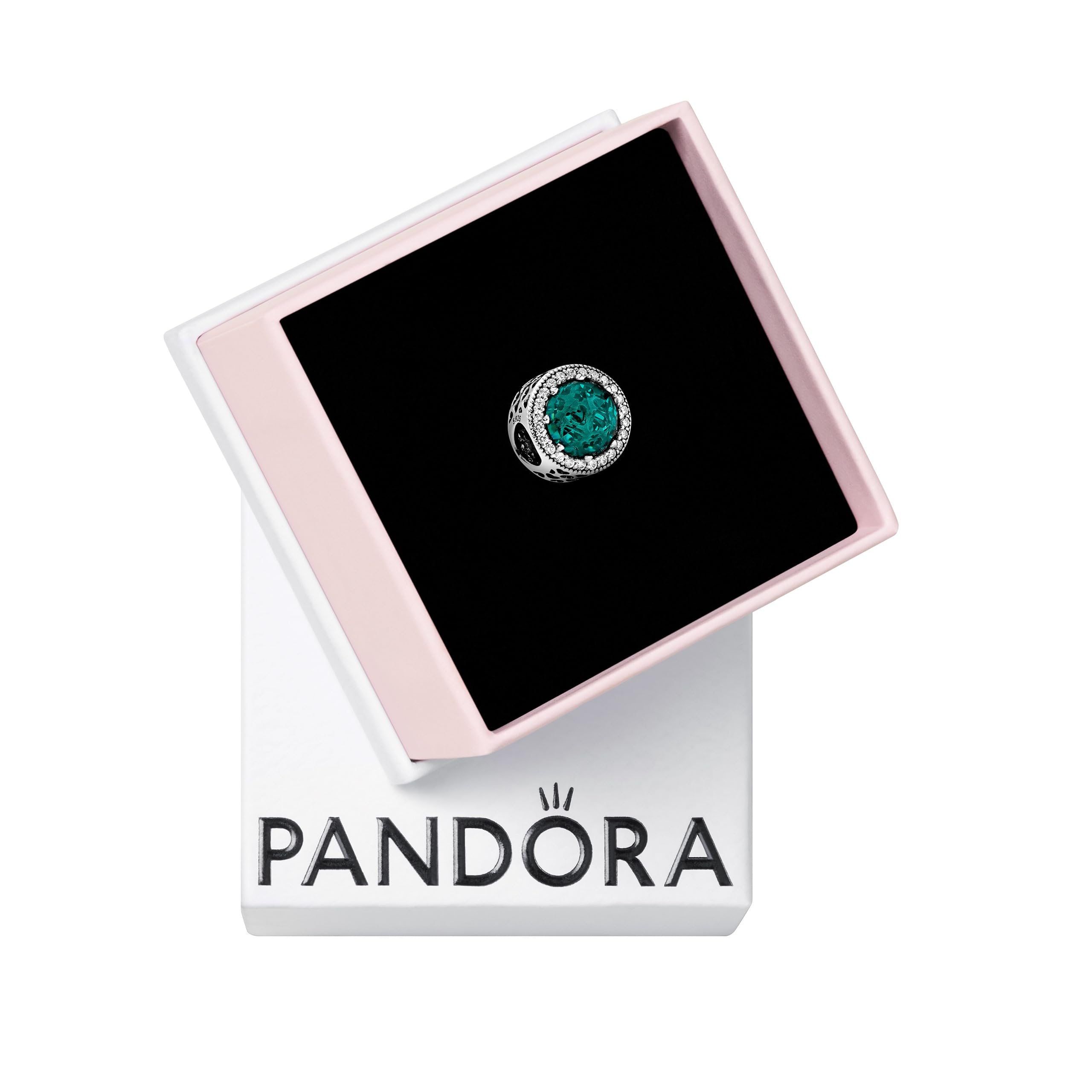 PANDORA Sparkling Sea Green Crystal Sterling Silver Charm with Cubic Zirconia - Elegant Jewelry Gift for Women - Perfect for Birthdays, Anniversaries & Special Occasions