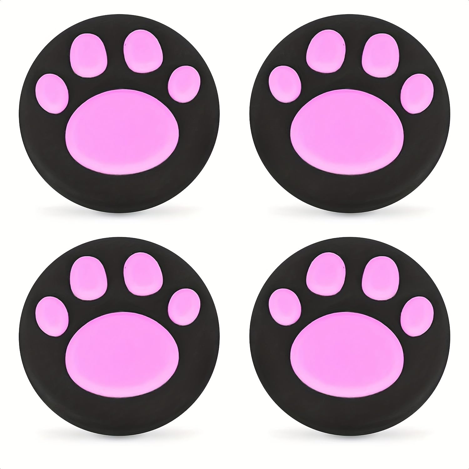 4PCS Pink Cat Paw Thumbstick Grips for PS5, PS4, PS3, Xbox, Nintendo Switch & Steam Deck - Anti-Slip Silicone Joystick Caps - Cute Gaming Controller Accessories for Enhanced Grip & Comfort During Long Gaming Sessions